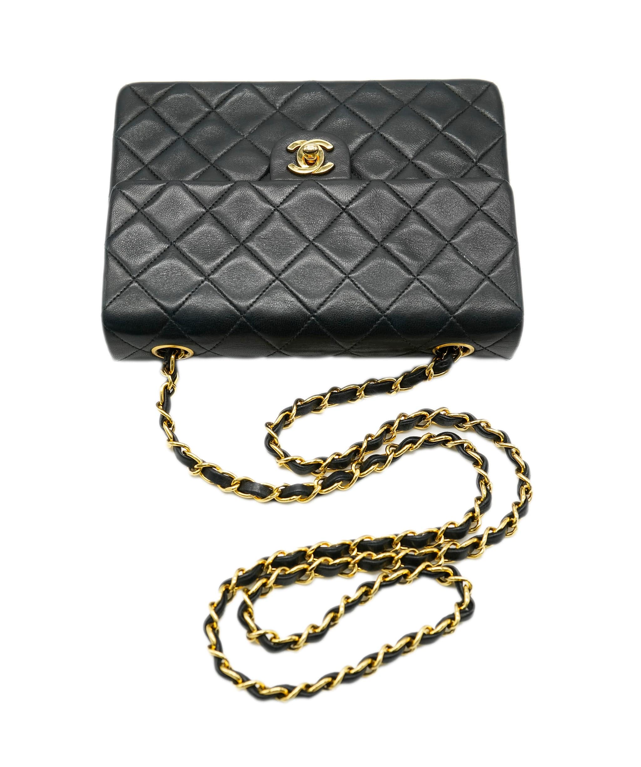 Chanel Chanel Vintage Mini Square Black Lambskin GHW ASL10539