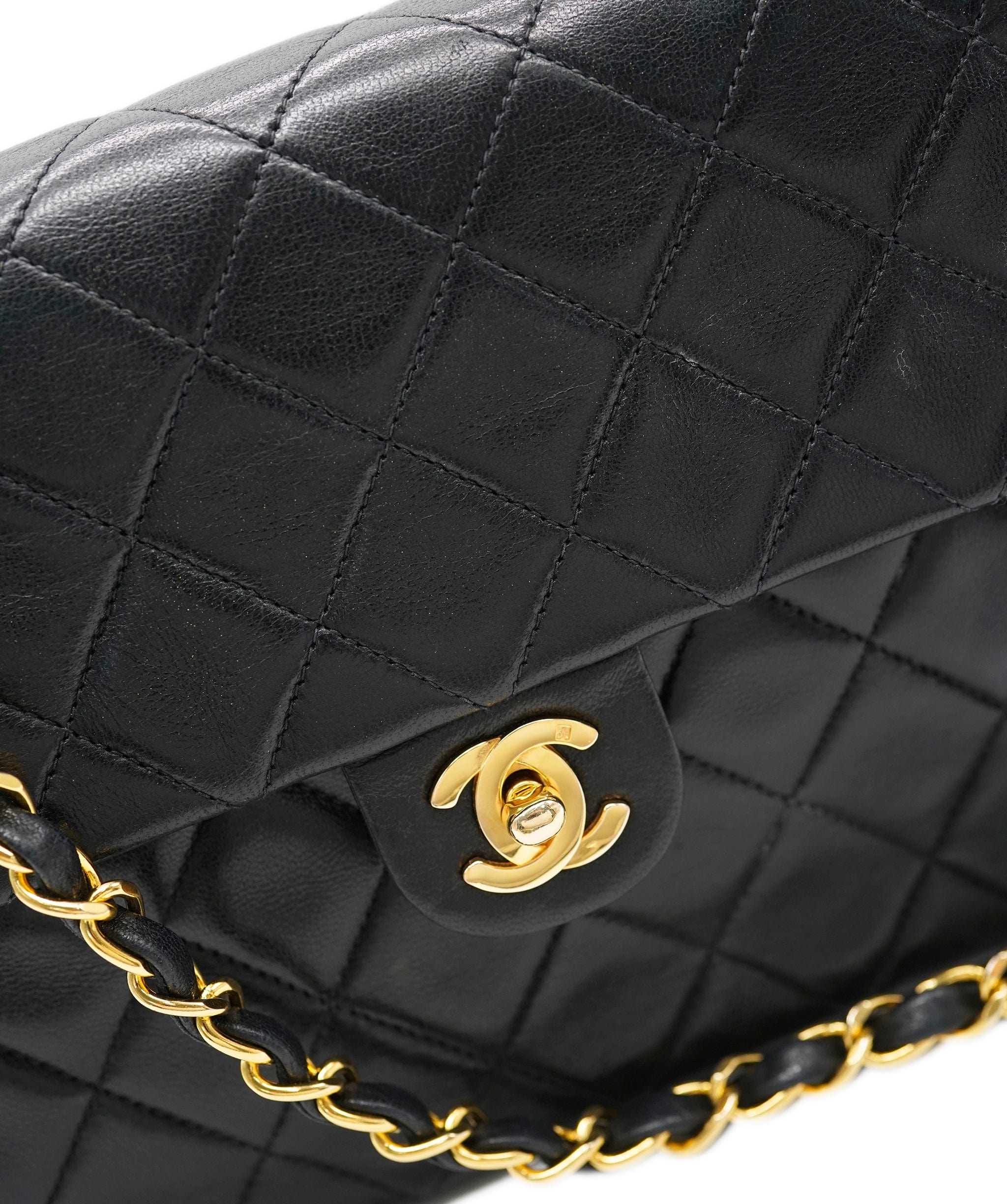 Chanel Chanel Vintage Mini Square Black Lambskin GHW ASL10539