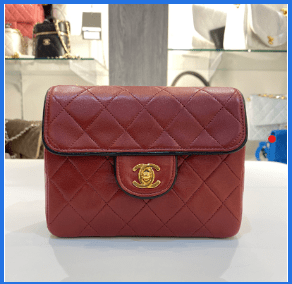 Chanel Chanel Vintage Mini Square Red / Black Lambskin GHW 90162604