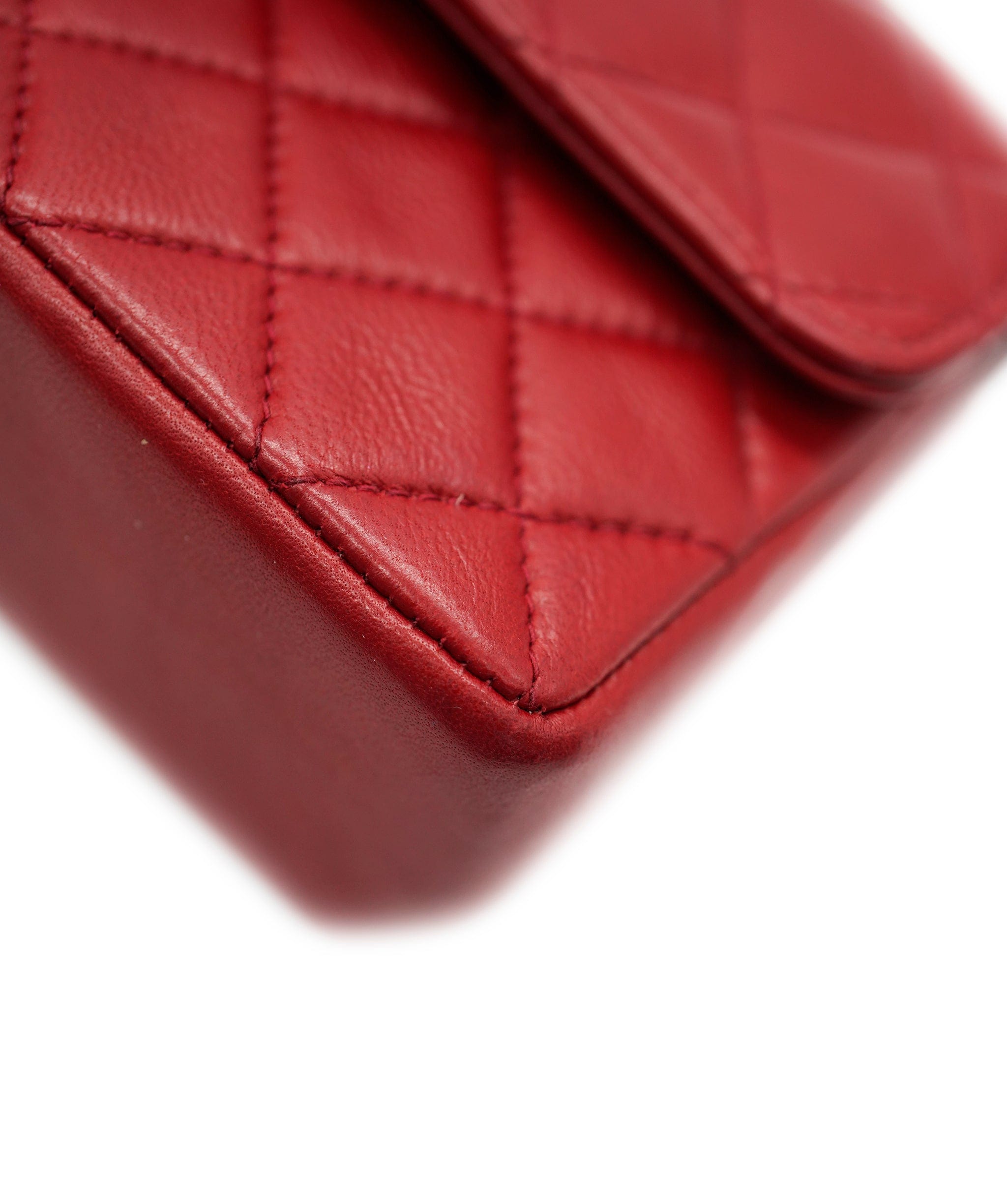 Chanel Chanel Vintage Red Lambskin Micro Mini Flap ABC0952