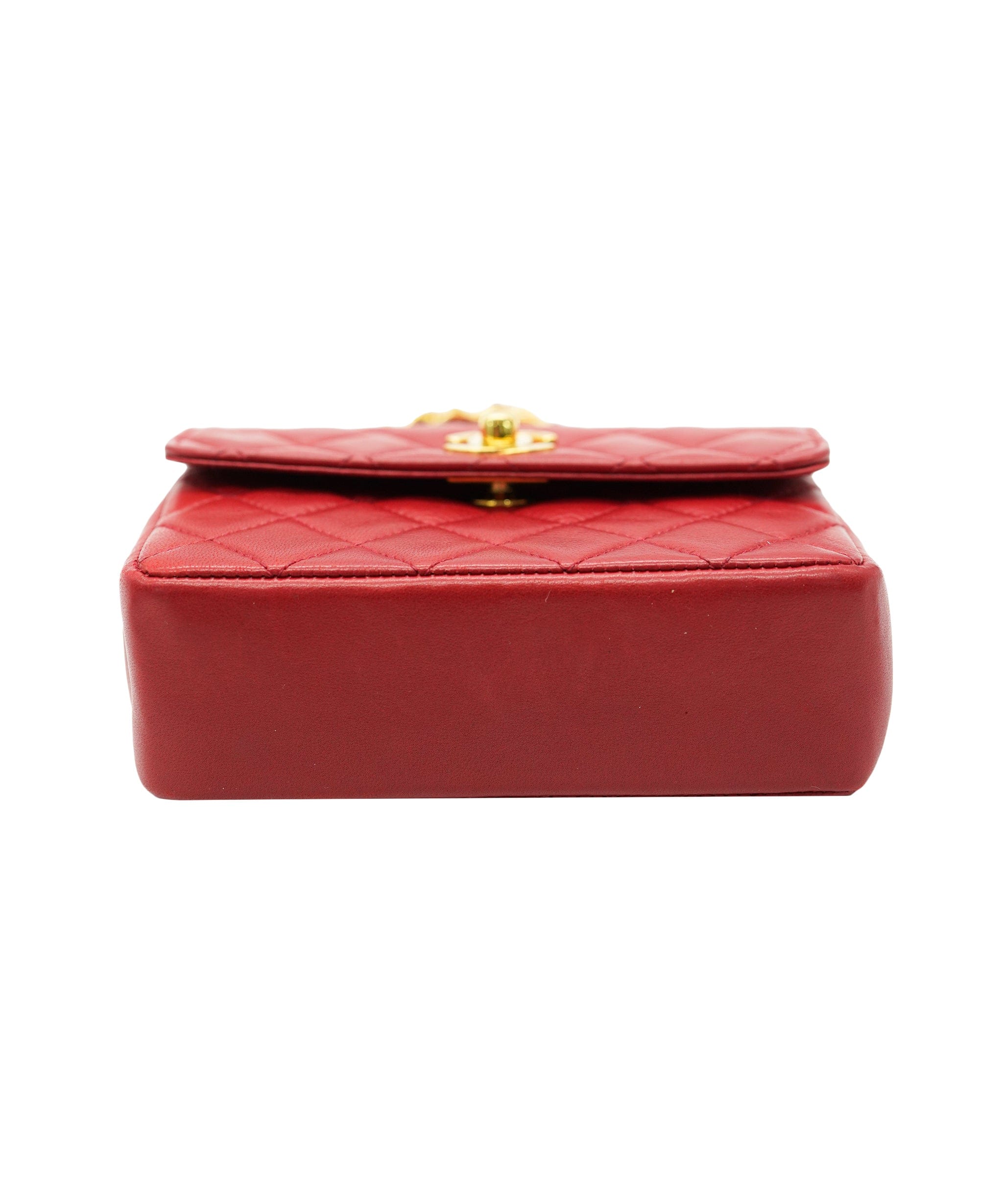 Chanel Chanel Vintage Red Lambskin Micro Mini Flap ABC0952