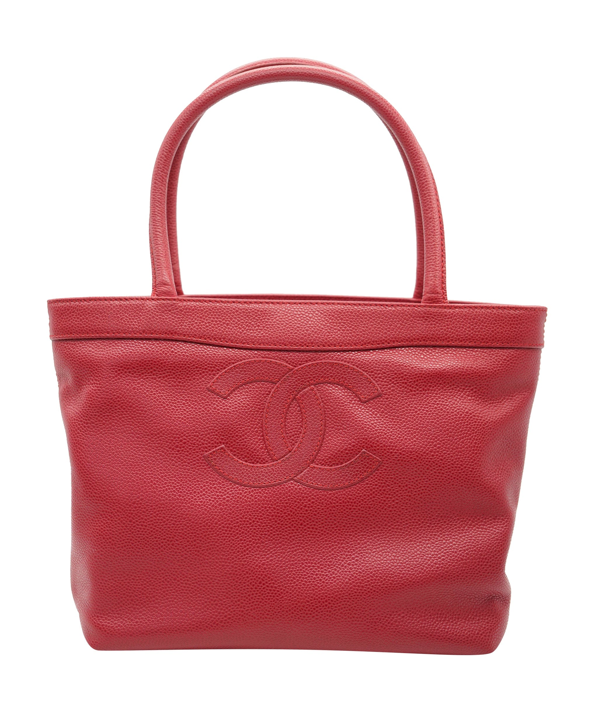 Chanel CHANEL VINTAGE TOTE BAG RED CAVIAR SKIN 90251113 DXBS1343