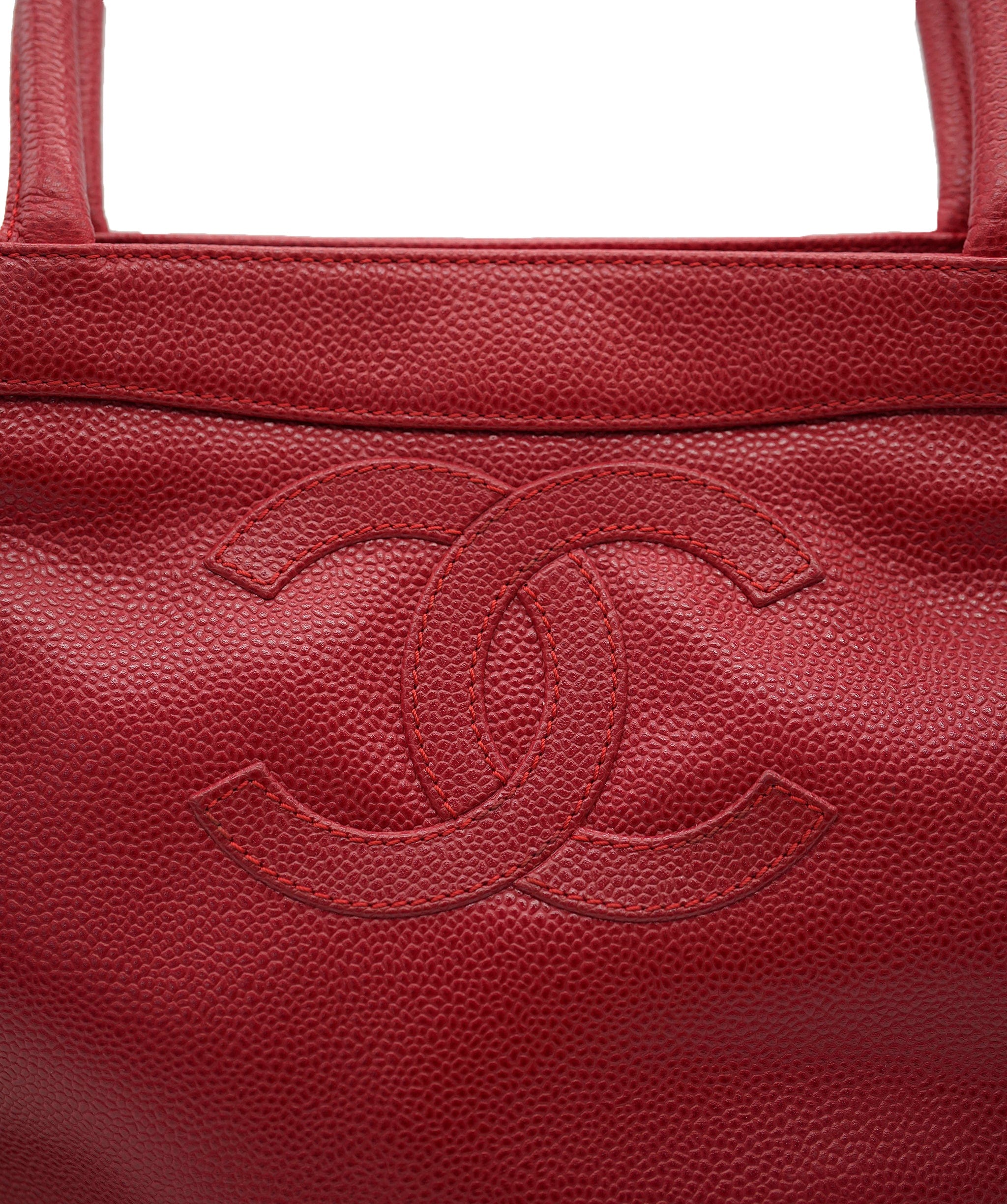 Chanel CHANEL VINTAGE TOTE BAG RED CAVIAR SKIN 90251113 DXBS1343