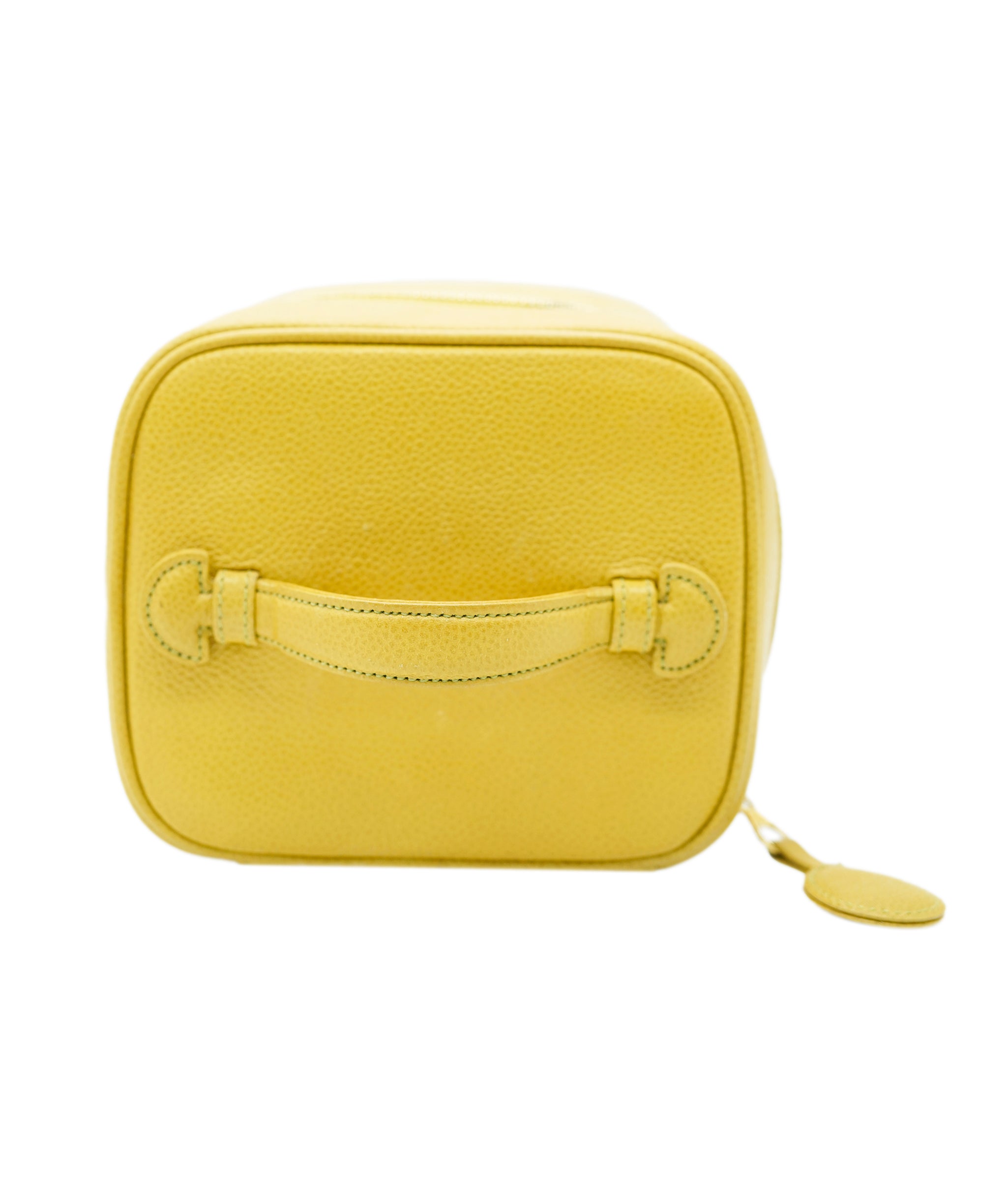 Chanel CHANEL VINTAGE VANITY HAND BAG YELLOW CAVIAR SKIN 90241761 DBXS0638