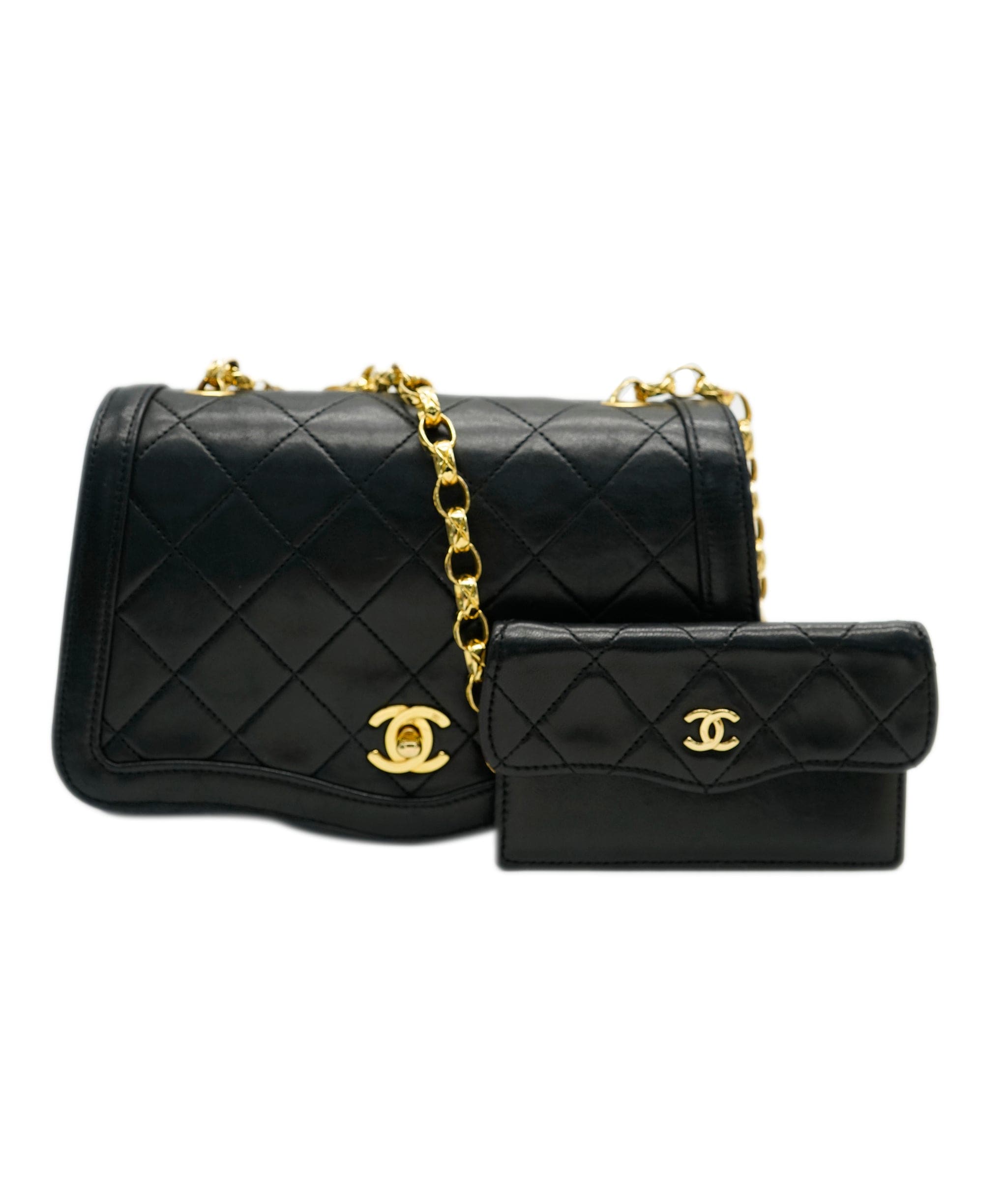 Chanel Chanel Vintage Wave Flap Black Lambskin GHW SKL1633