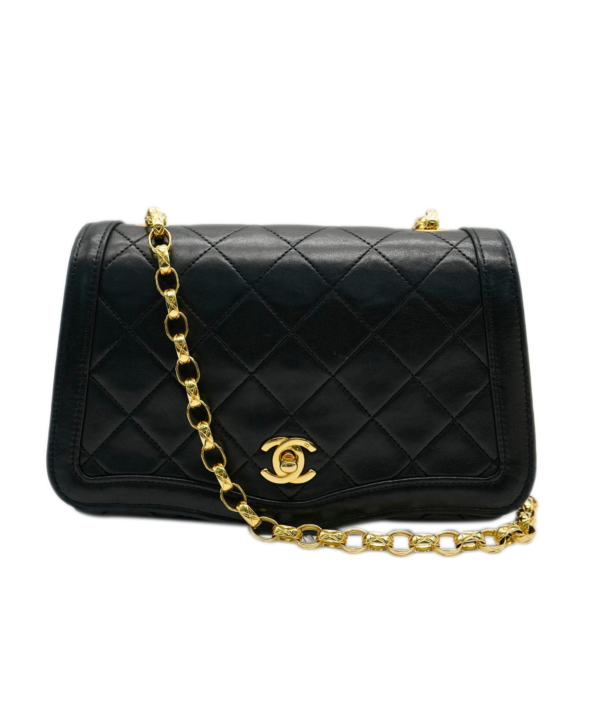 Chanel Chanel Vintage Wave Flap Black Lambskin GHW SKL1633