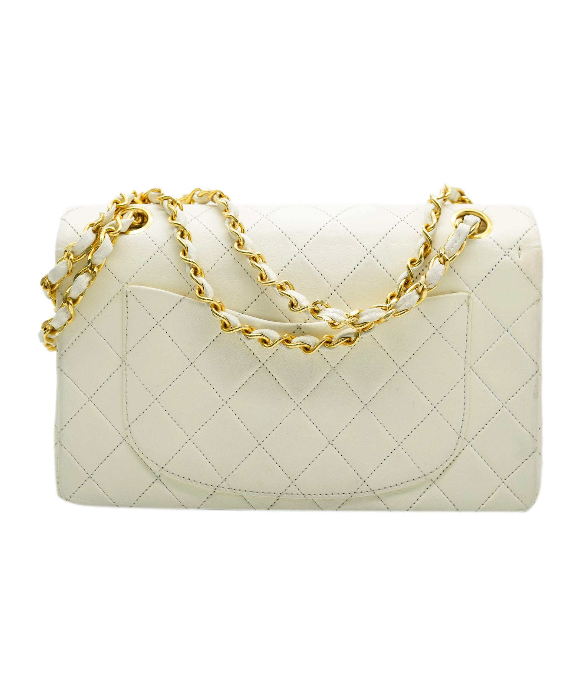 Chanel Chanel White 9' Small Classic flap with GHW - AWL4160