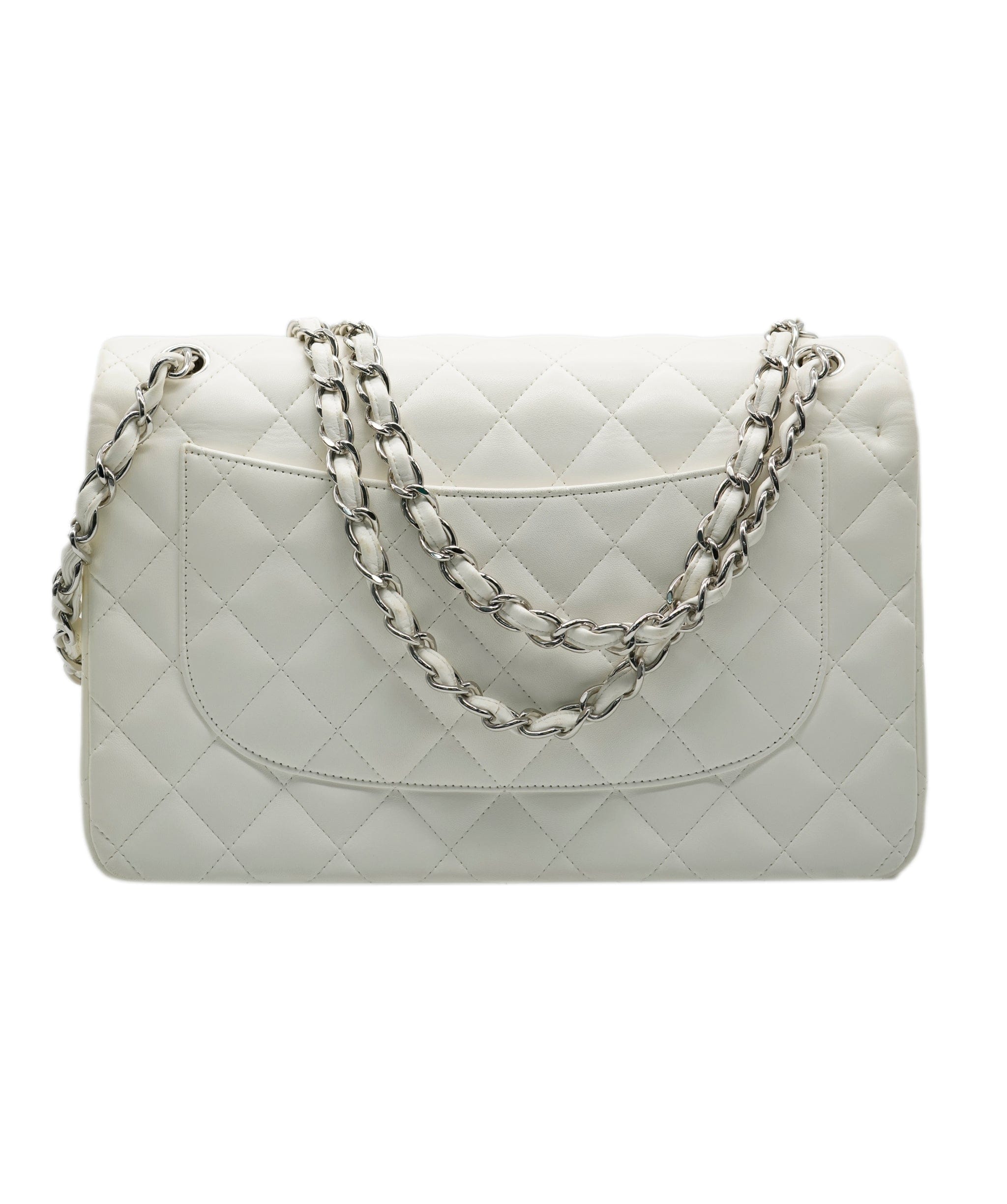 Chanel Chanel White Jumbo Flap in SHW  ALC0833