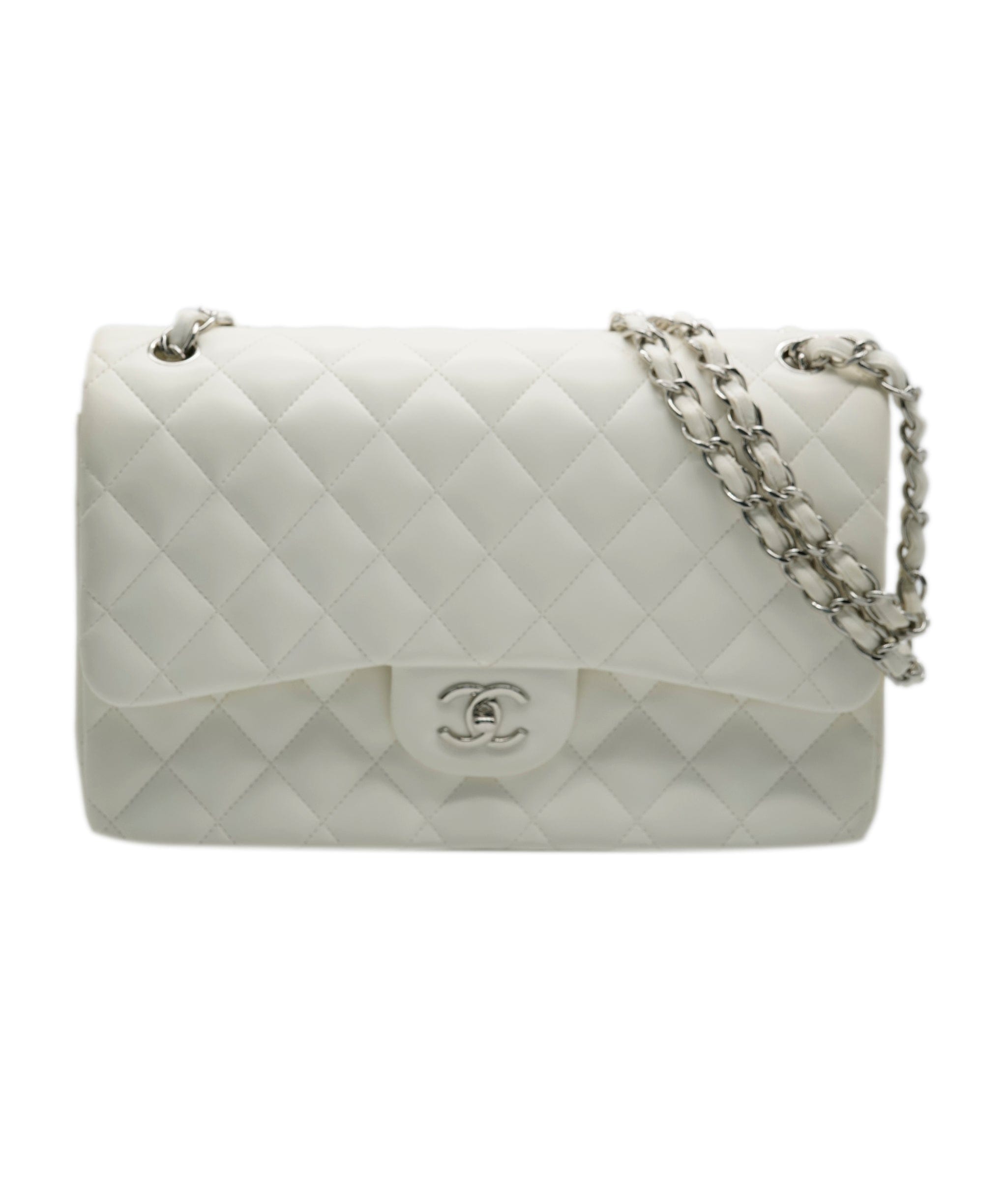 Chanel Chanel White Jumbo Flap in SHW  ALC0833