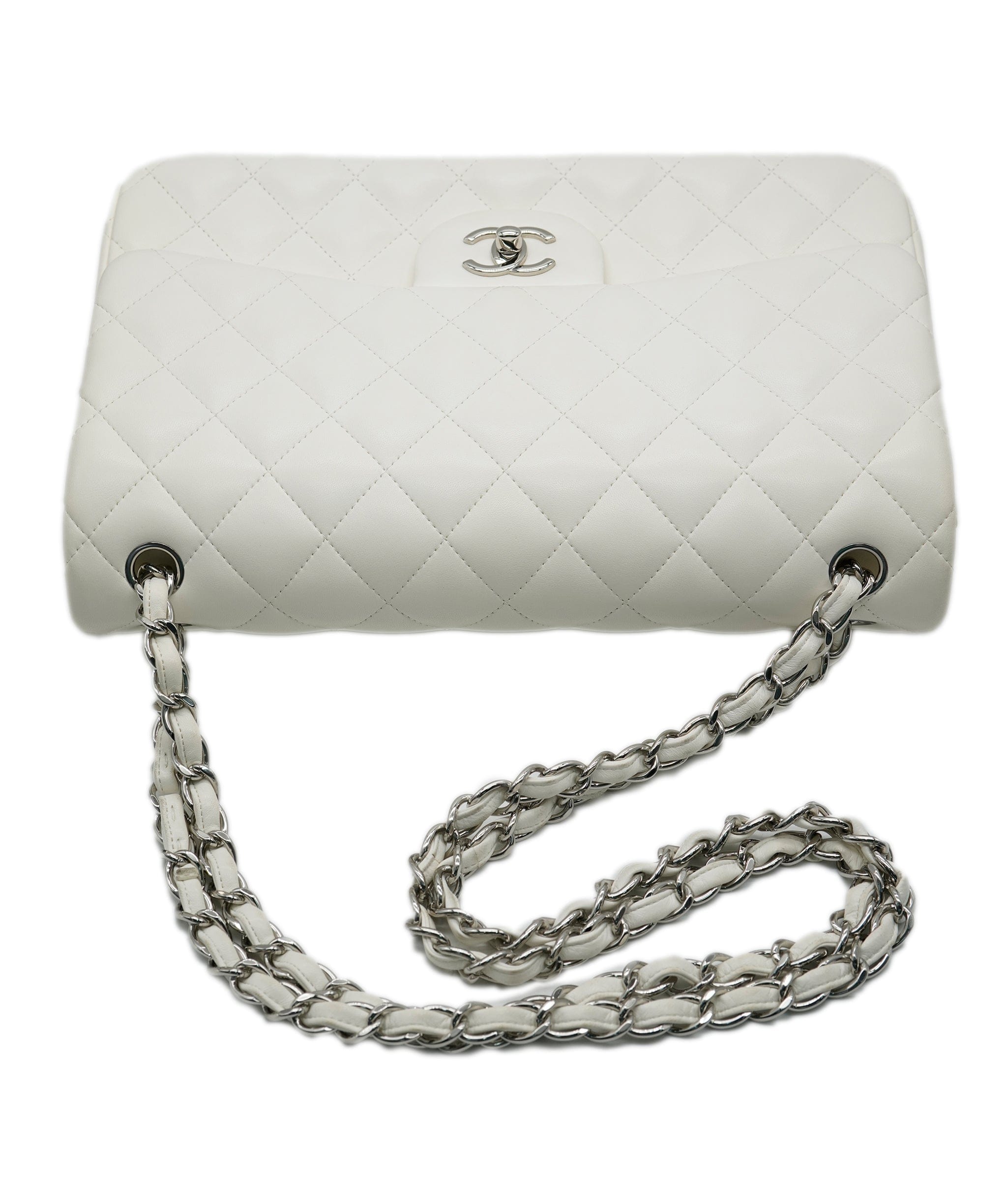 Chanel Chanel White Jumbo Flap in SHW  ALC0833