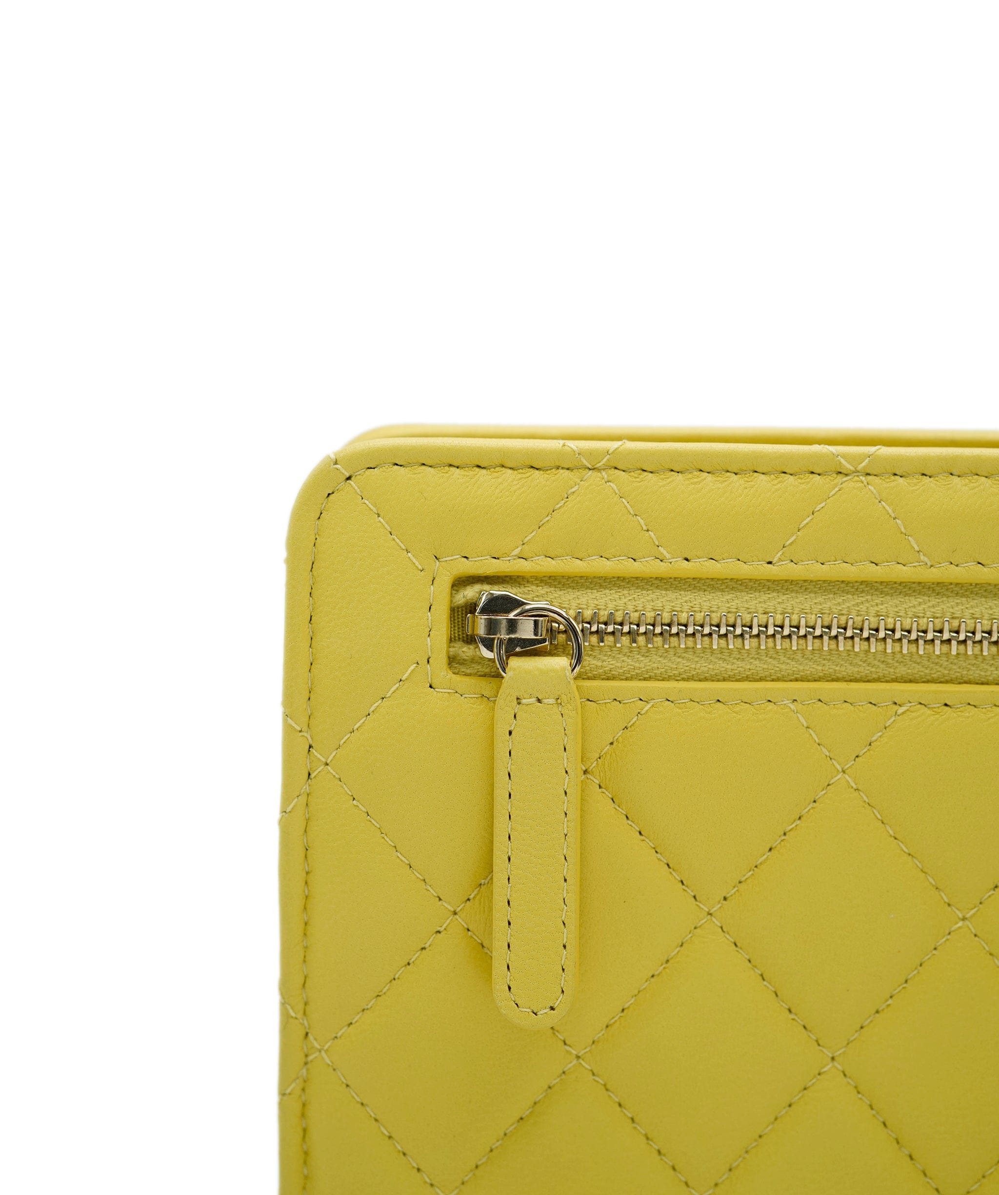 Chanel Chanel Yellow Quilted Wristlet ASC2301