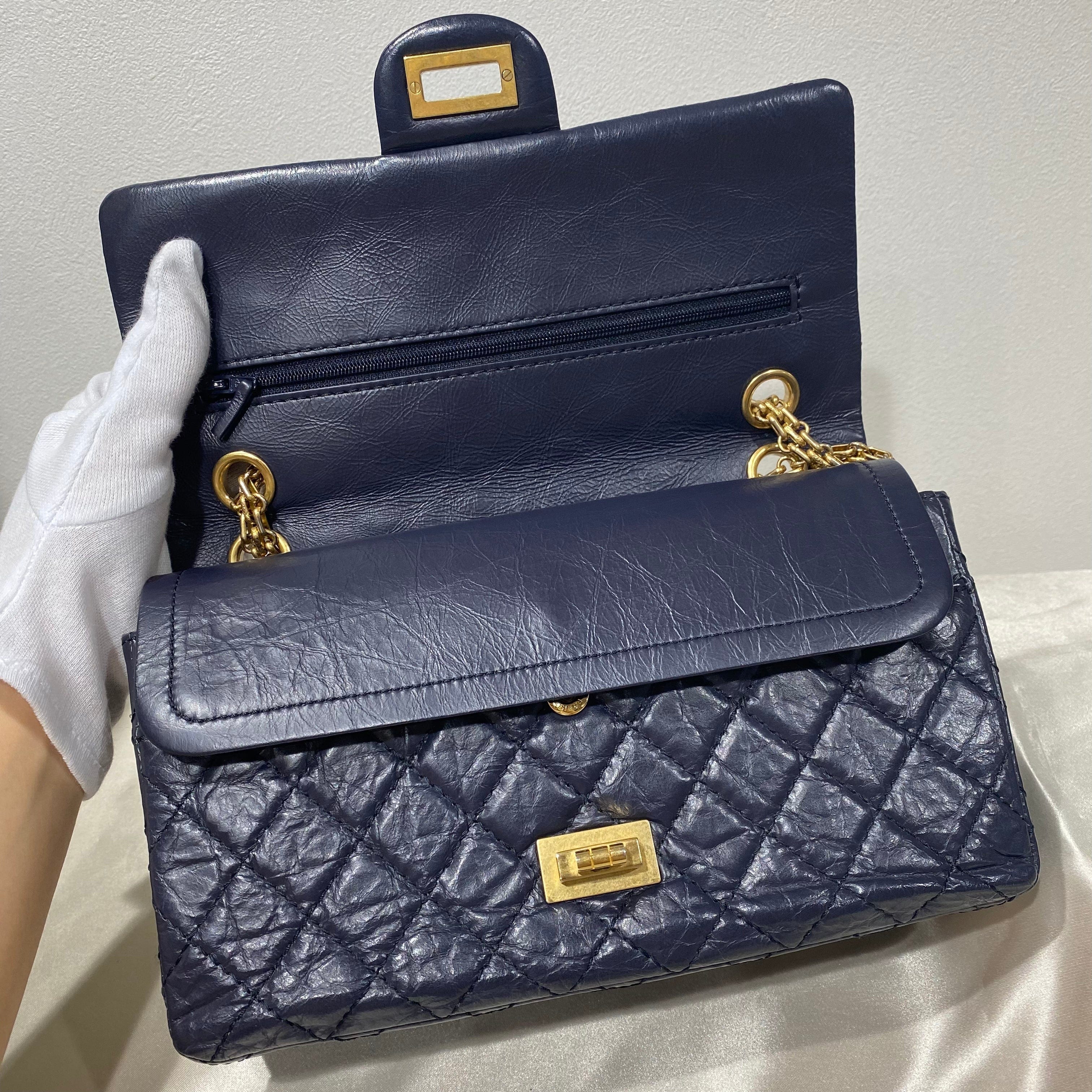 Chanel CHANEL 2.55 CHAIN SHOULDER BAG NAVY CALF SKIN 90191349