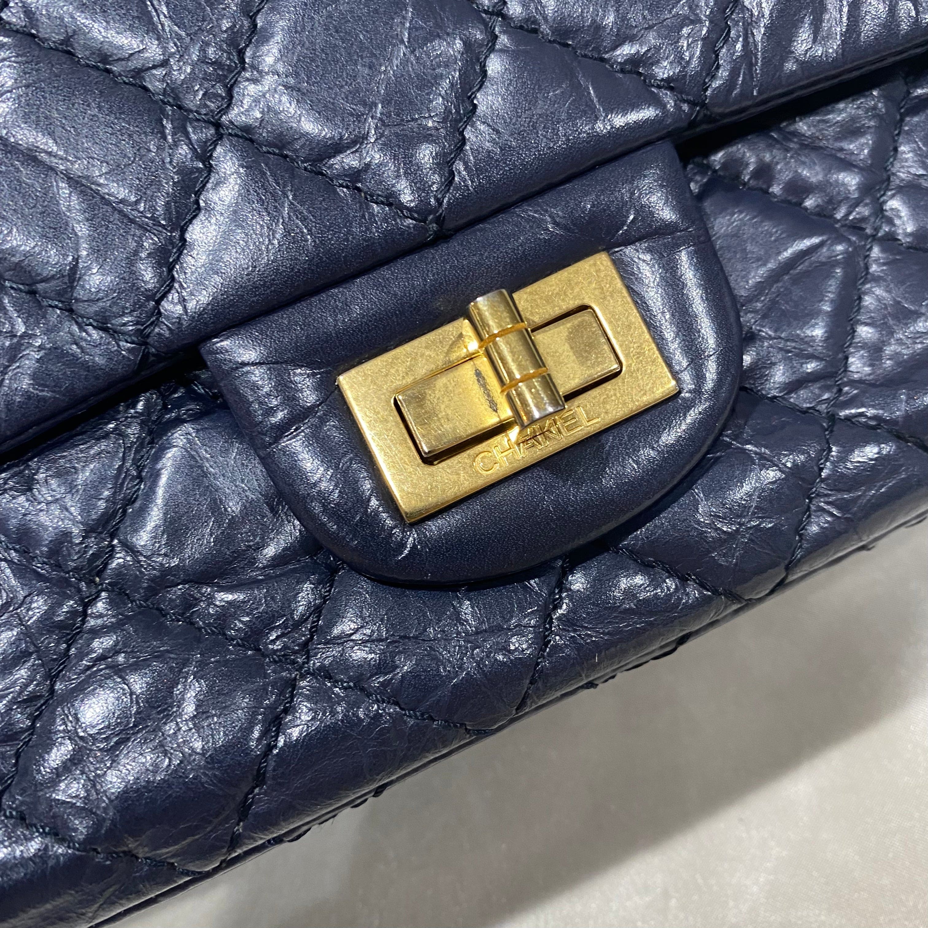 Chanel CHANEL 2.55 CHAIN SHOULDER BAG NAVY CALF SKIN 90191349