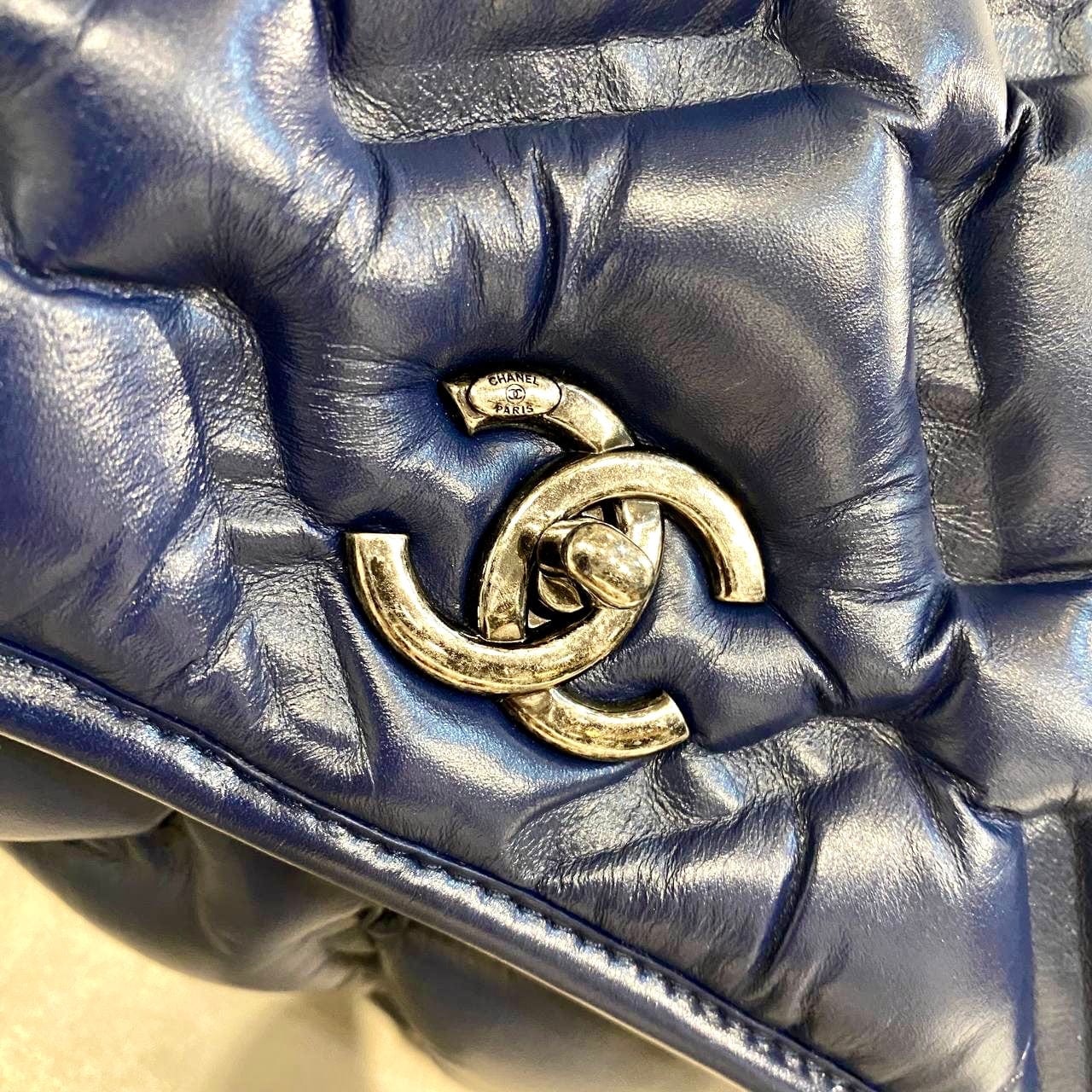 Chanel Chanel Bubble Flap Blue Calfskin RHW #23