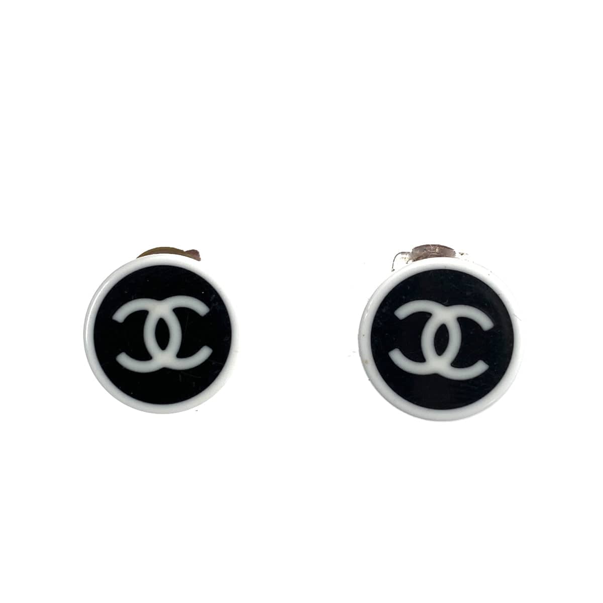 Chanel CHANEL EARRINGS COCOMARK BLACK WHITE ROUND ACCESSORY 05C 90259981