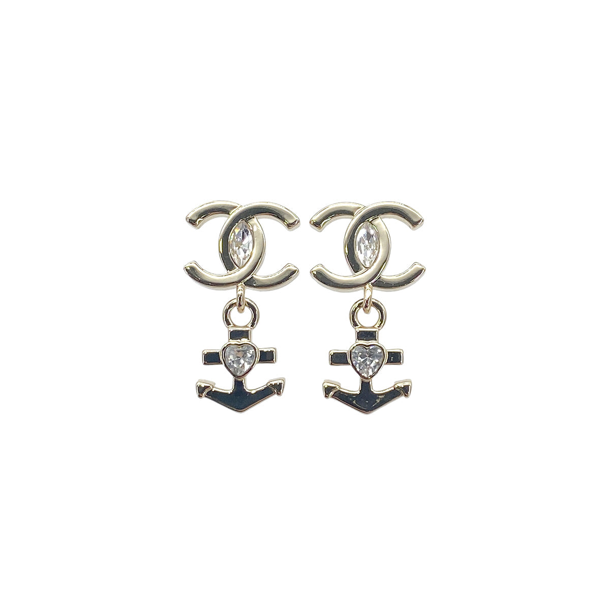 CHANEL CHANEL EARRINGS COCOMARK RHINESTONE ACCESSORY B25C 90271941