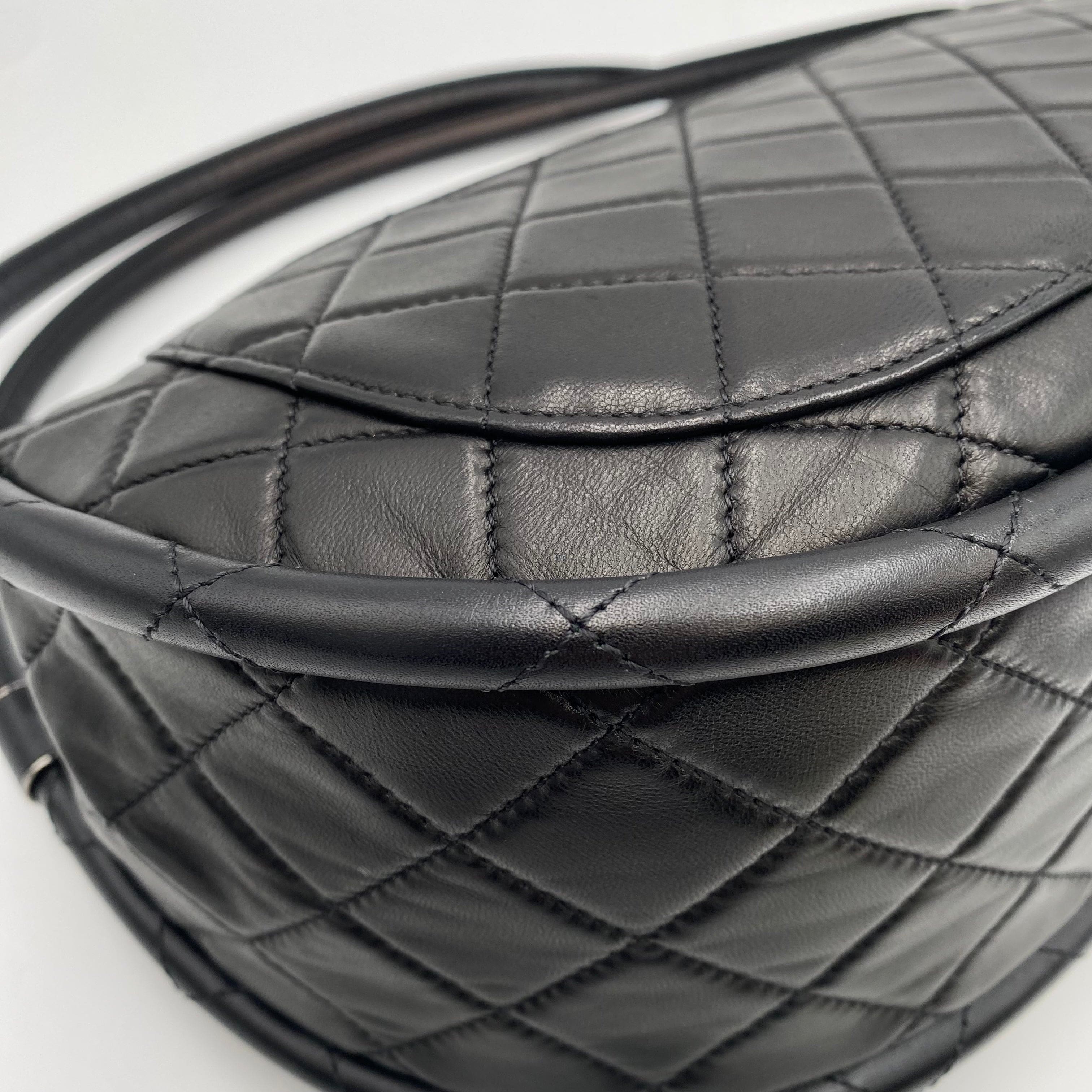 Chanel CHANEL HULA HOOP CROSS HAND BAG BLACK LAMB SKIN 90219238