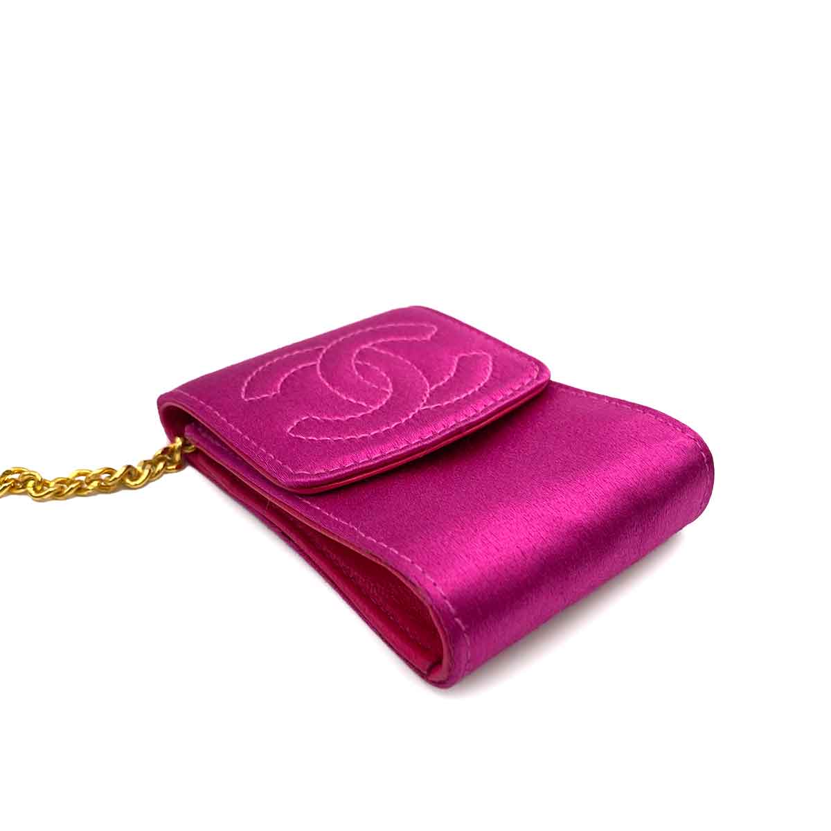 Chanel CHANEL MINI MINI CHAIN POUCH SATIN PINK 90231592