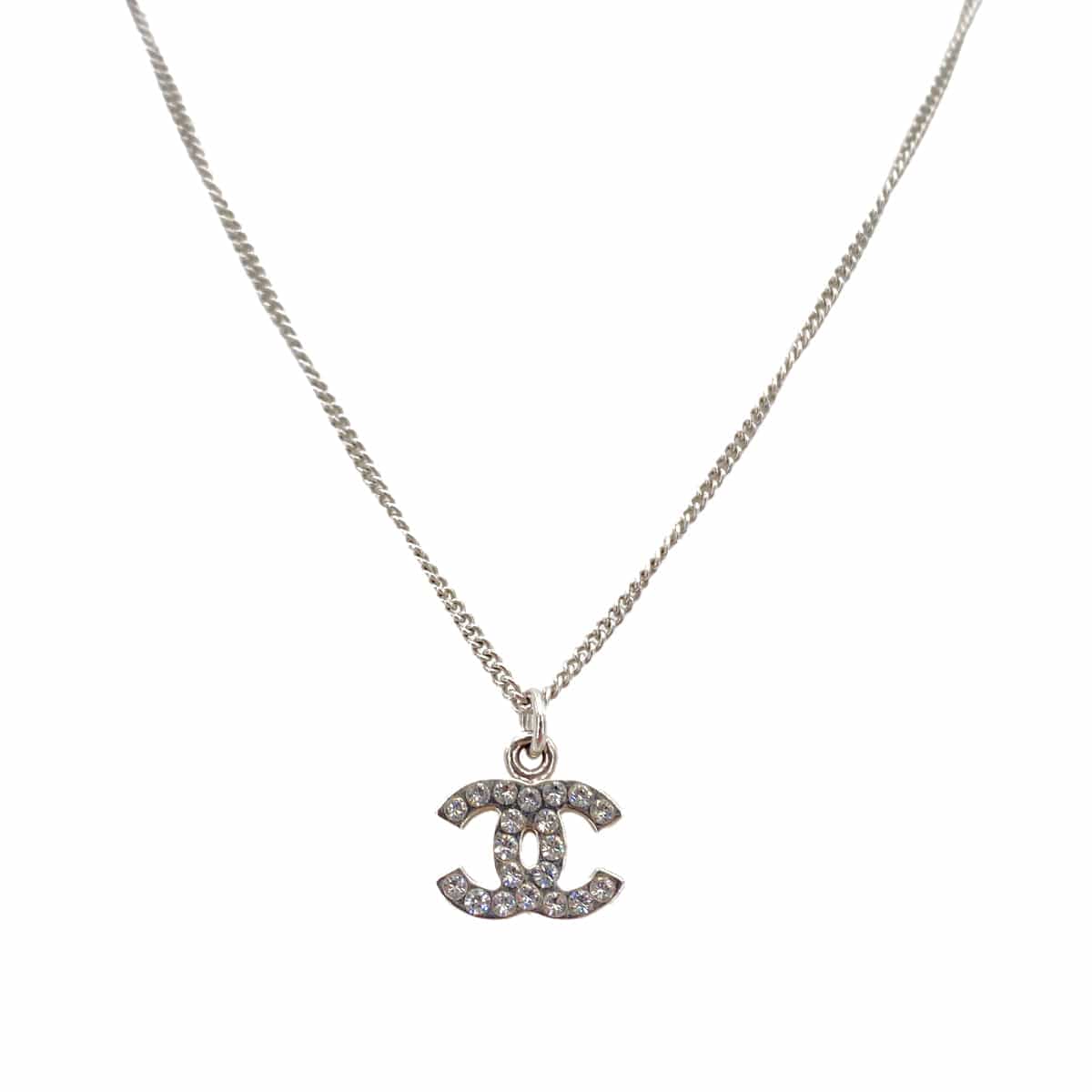 CHANEL CHANEL NECKLACE COCOMARK RHINESTONE SILVER ACCESSORY 06V 90250308