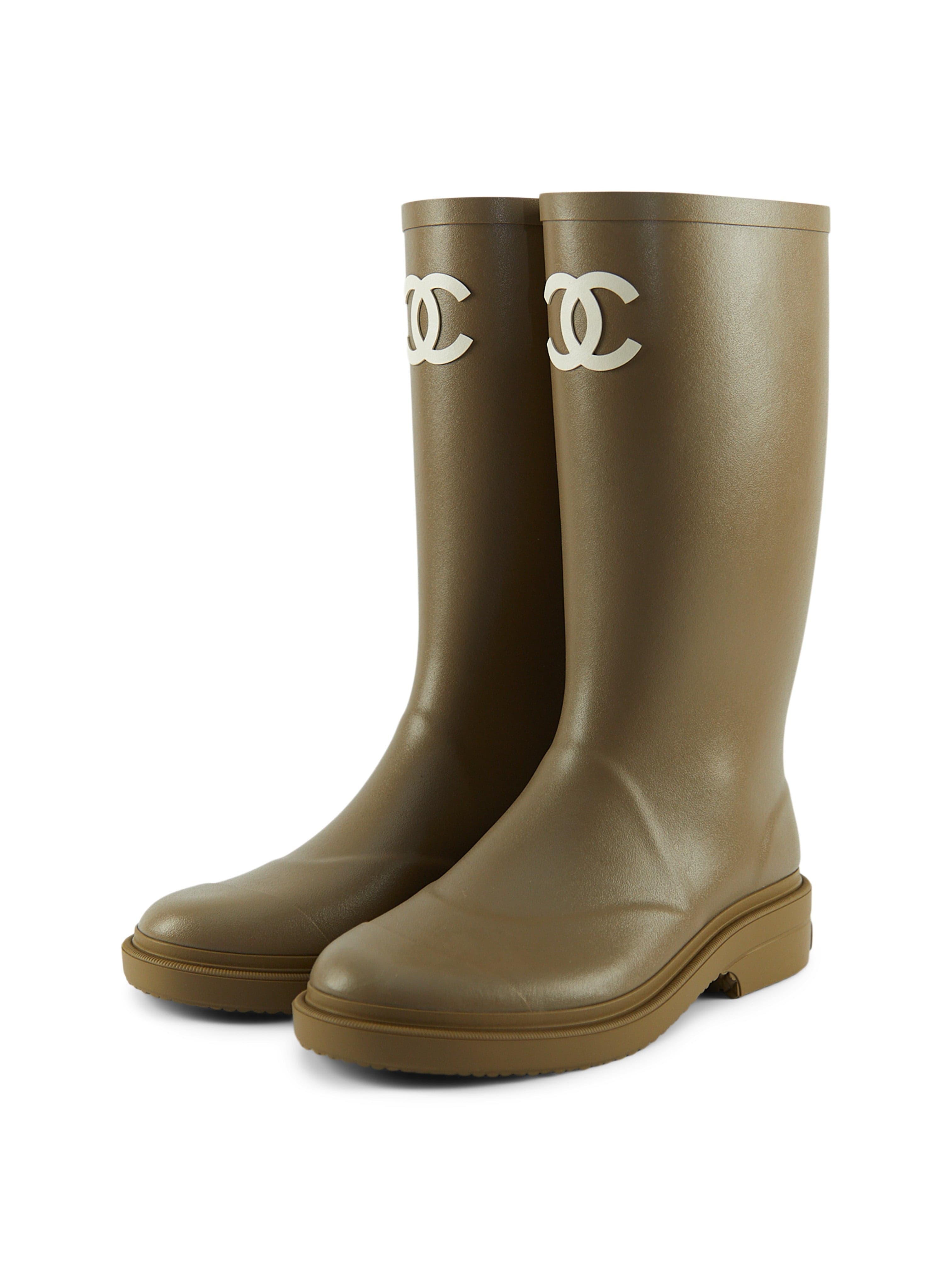 Chanel CHANEL WELLIES Khaki - Size 38