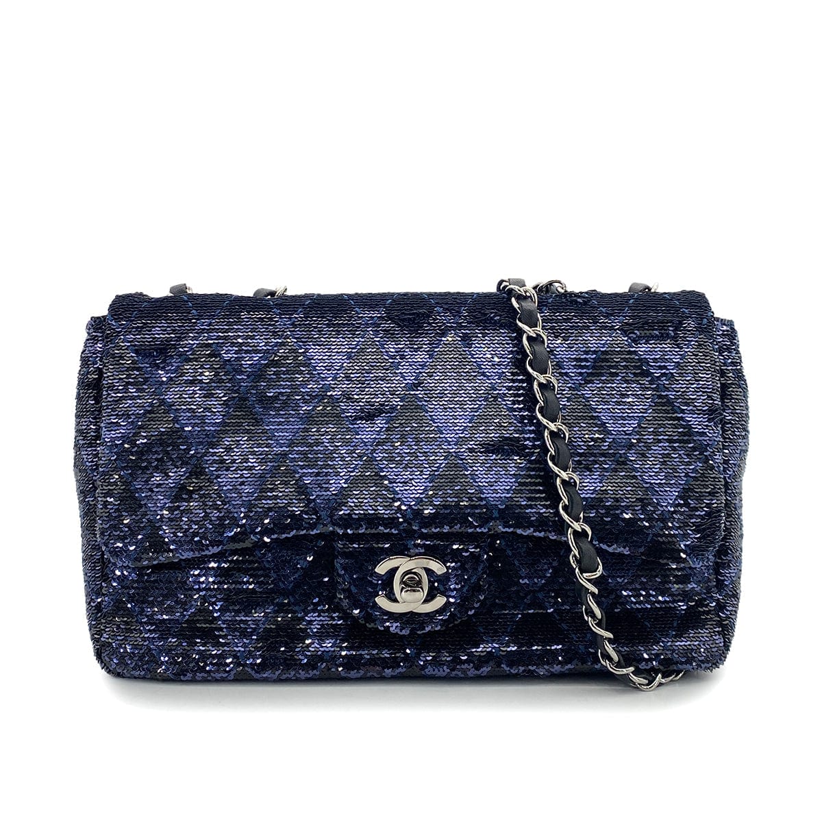 Chanel Chanel Single Flap Black Navy Sequins SHW #24 90252966