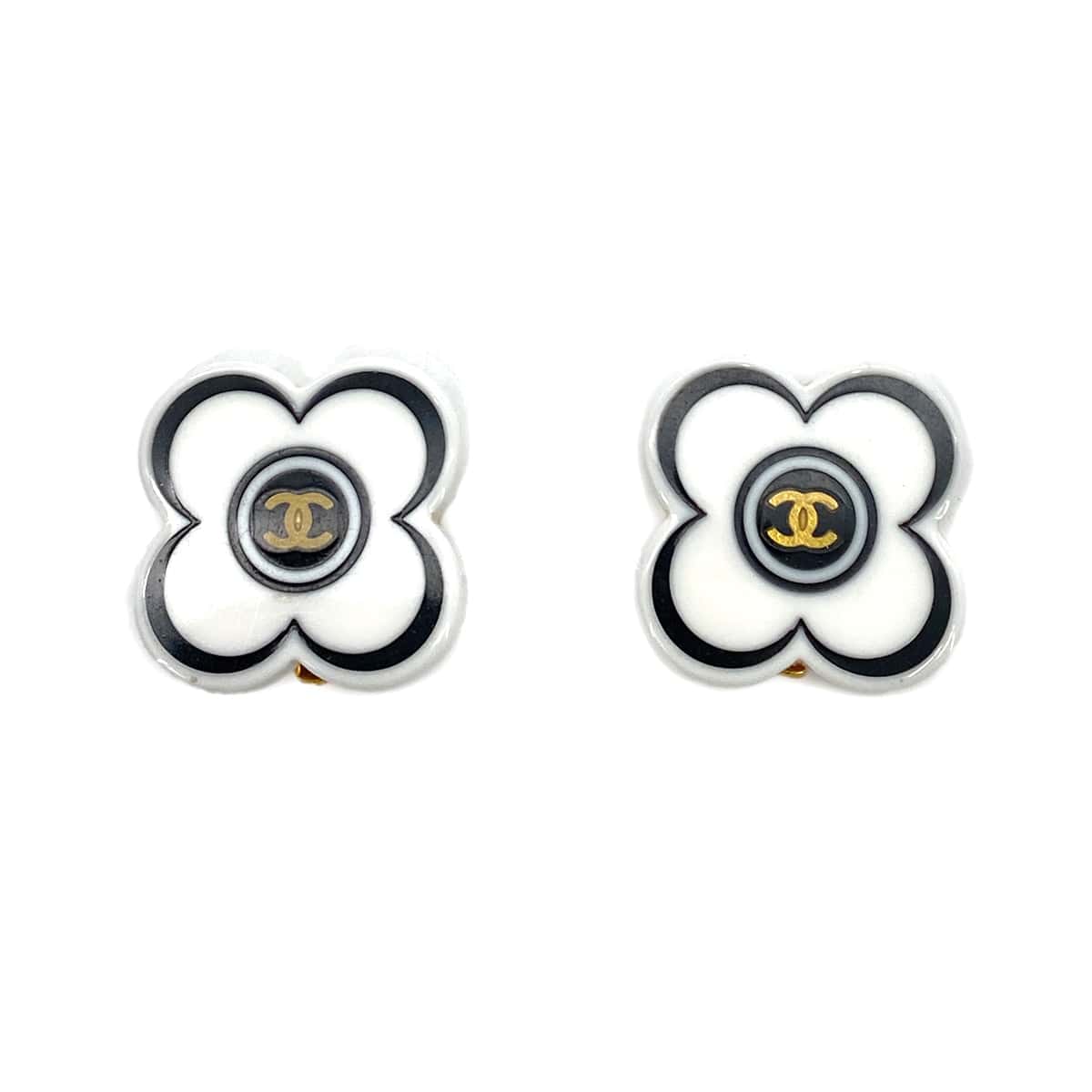 CHANEL CHANEL Vinatge Camellia White Earrings - 90251975