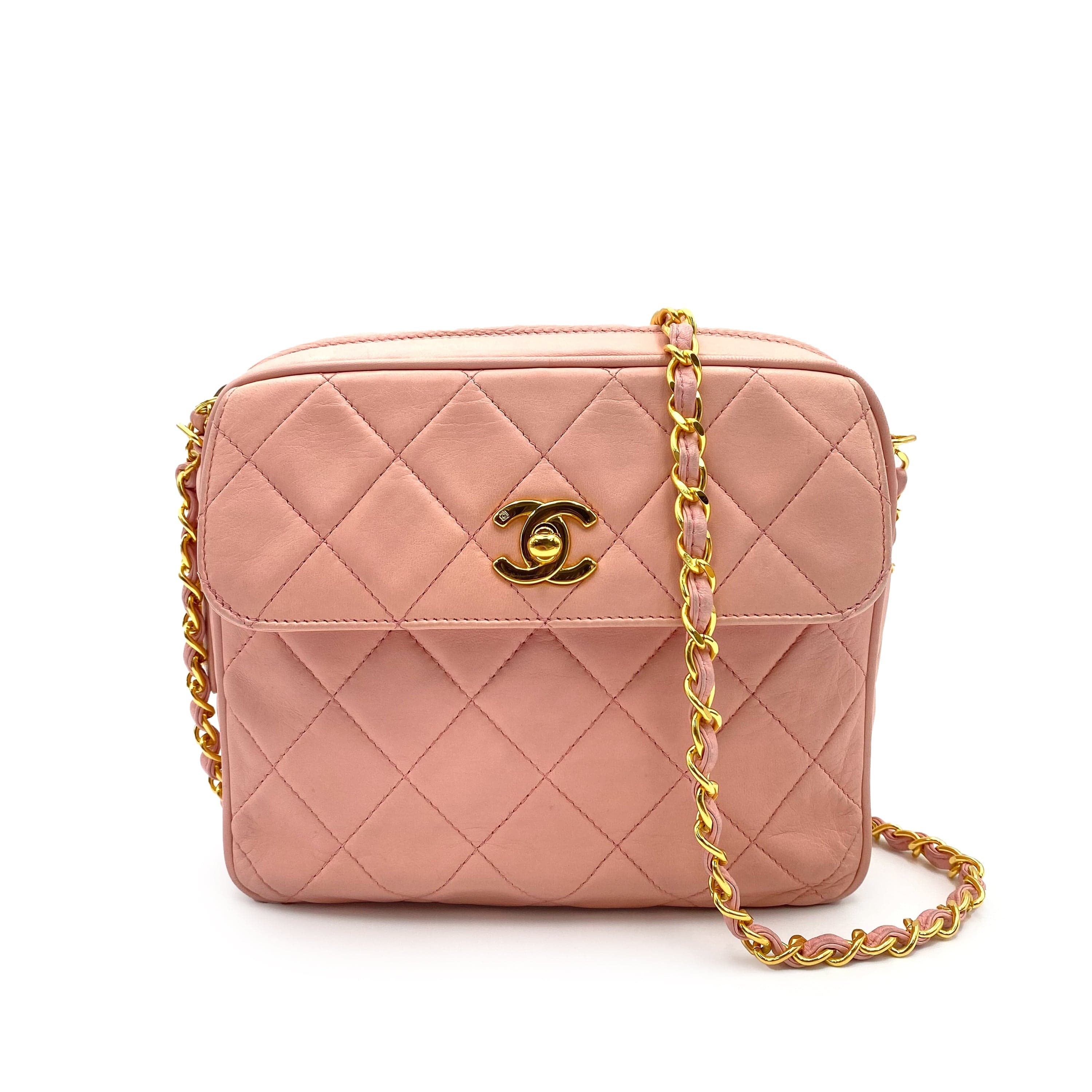 Chanel Chanel Vintage Camera Bag Turnlock Pink Lambskin #3 90231276