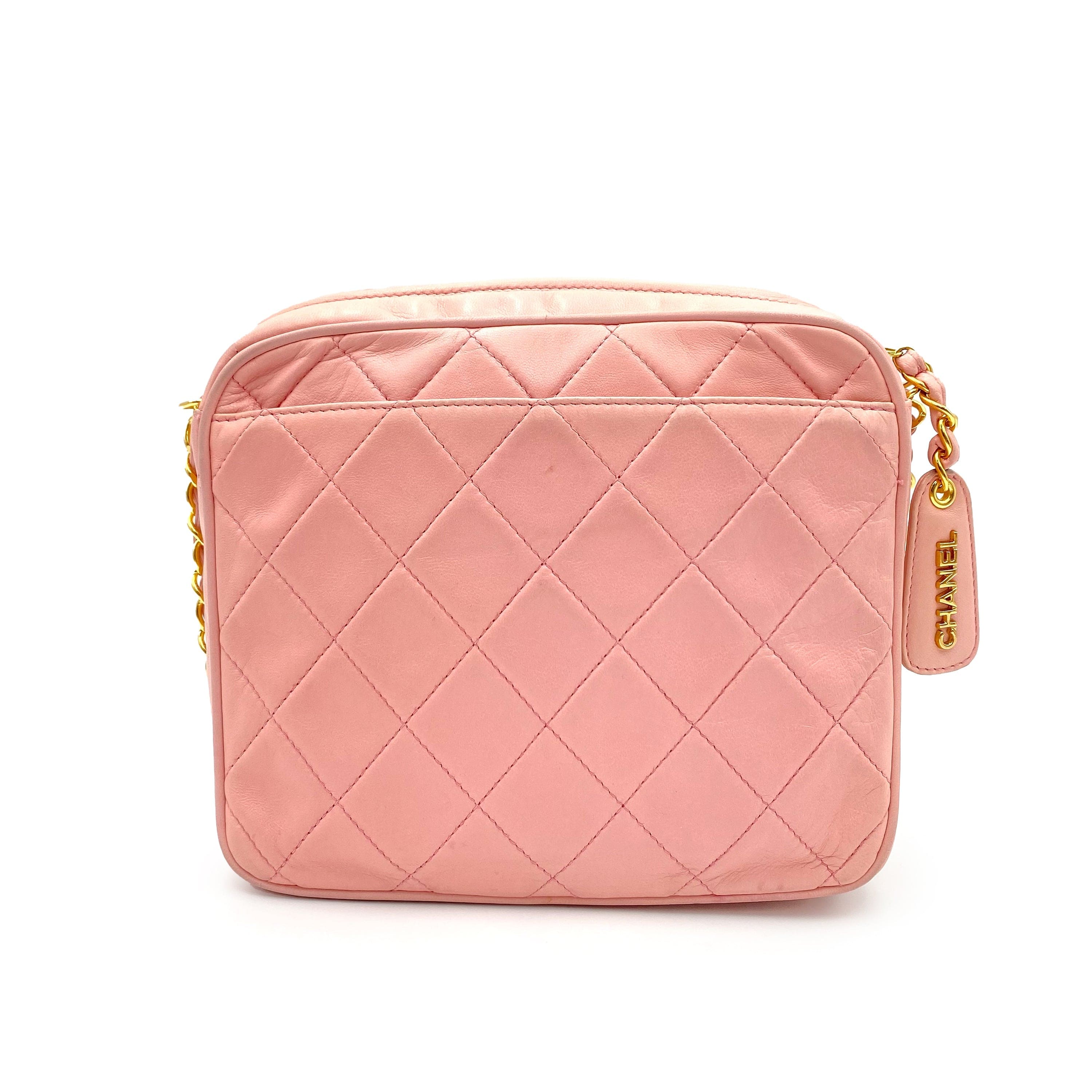 Chanel Chanel Vintage Camera Bag Turnlock Pink Lambskin #3 90231276