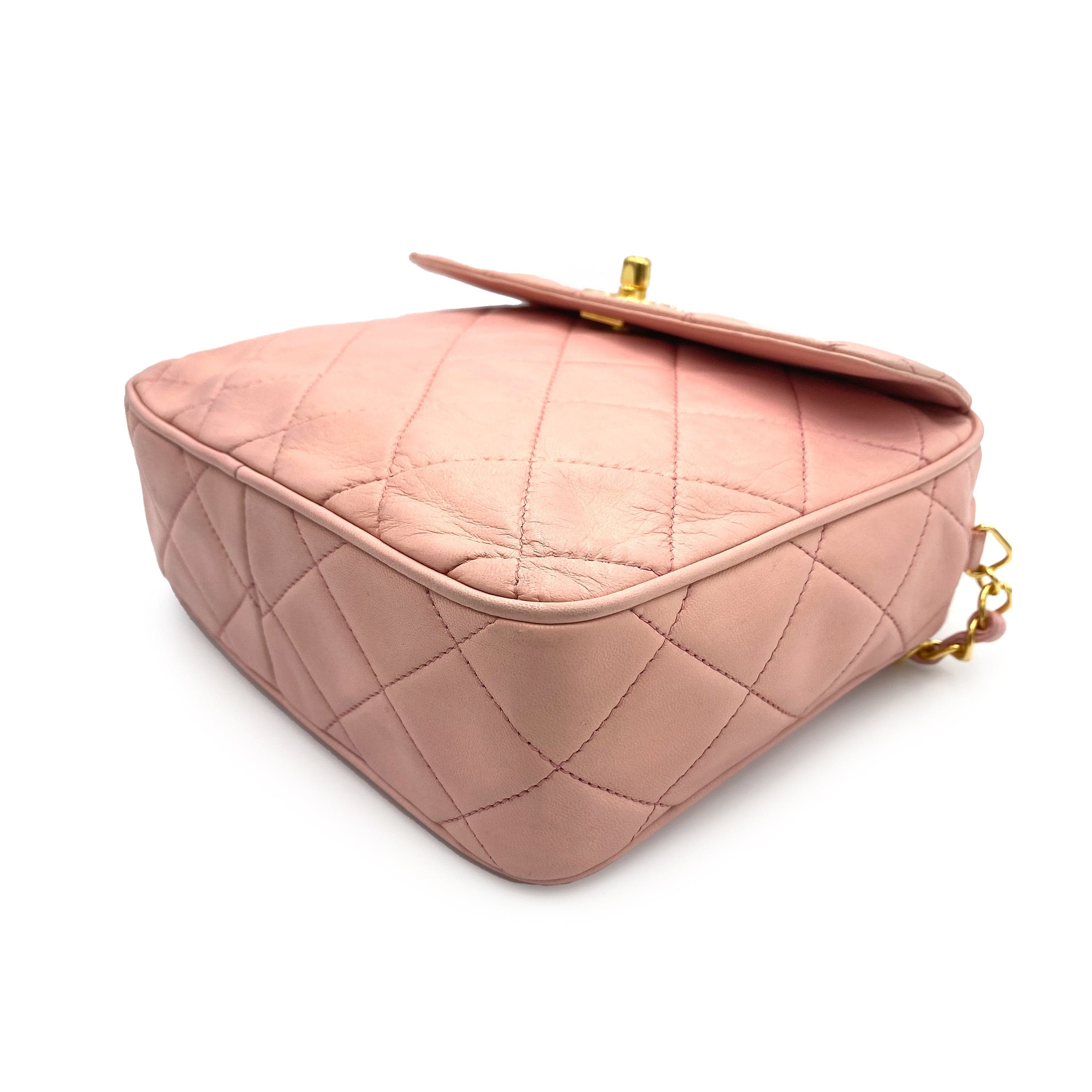 Chanel Chanel Vintage Camera Bag Turnlock Pink Lambskin #3 90231276