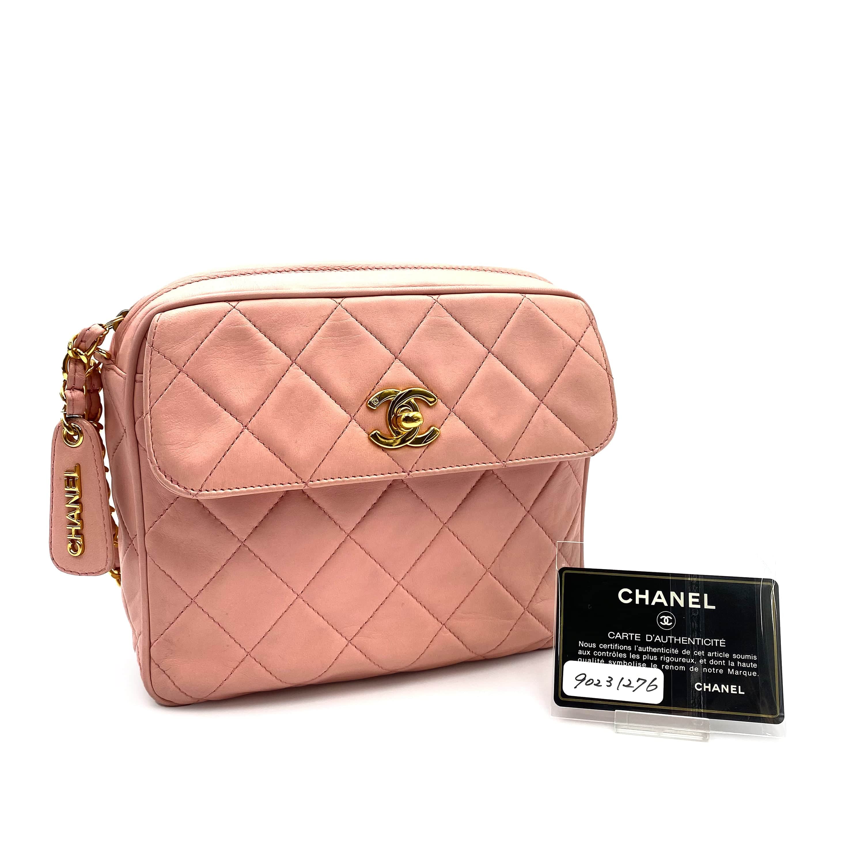 Chanel Chanel Vintage Camera Bag Turnlock Pink Lambskin #3 90231276