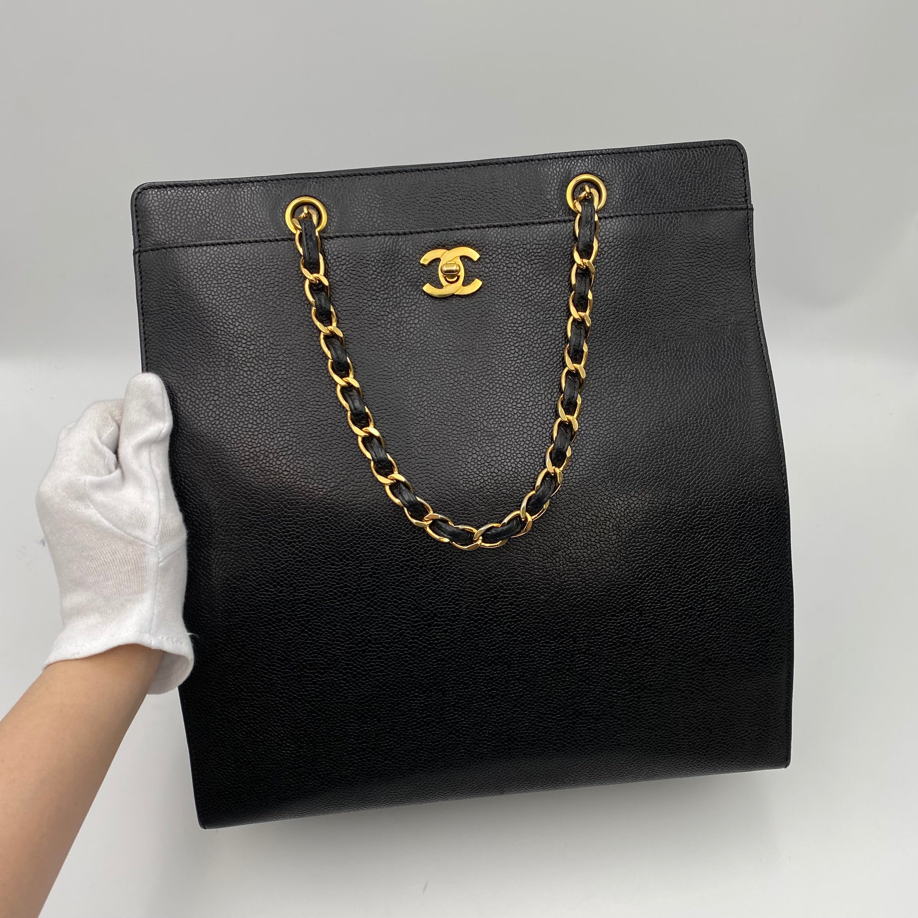 Chanel Chanel Vintage Chain Tote Black Caviar GHW #5 90223187