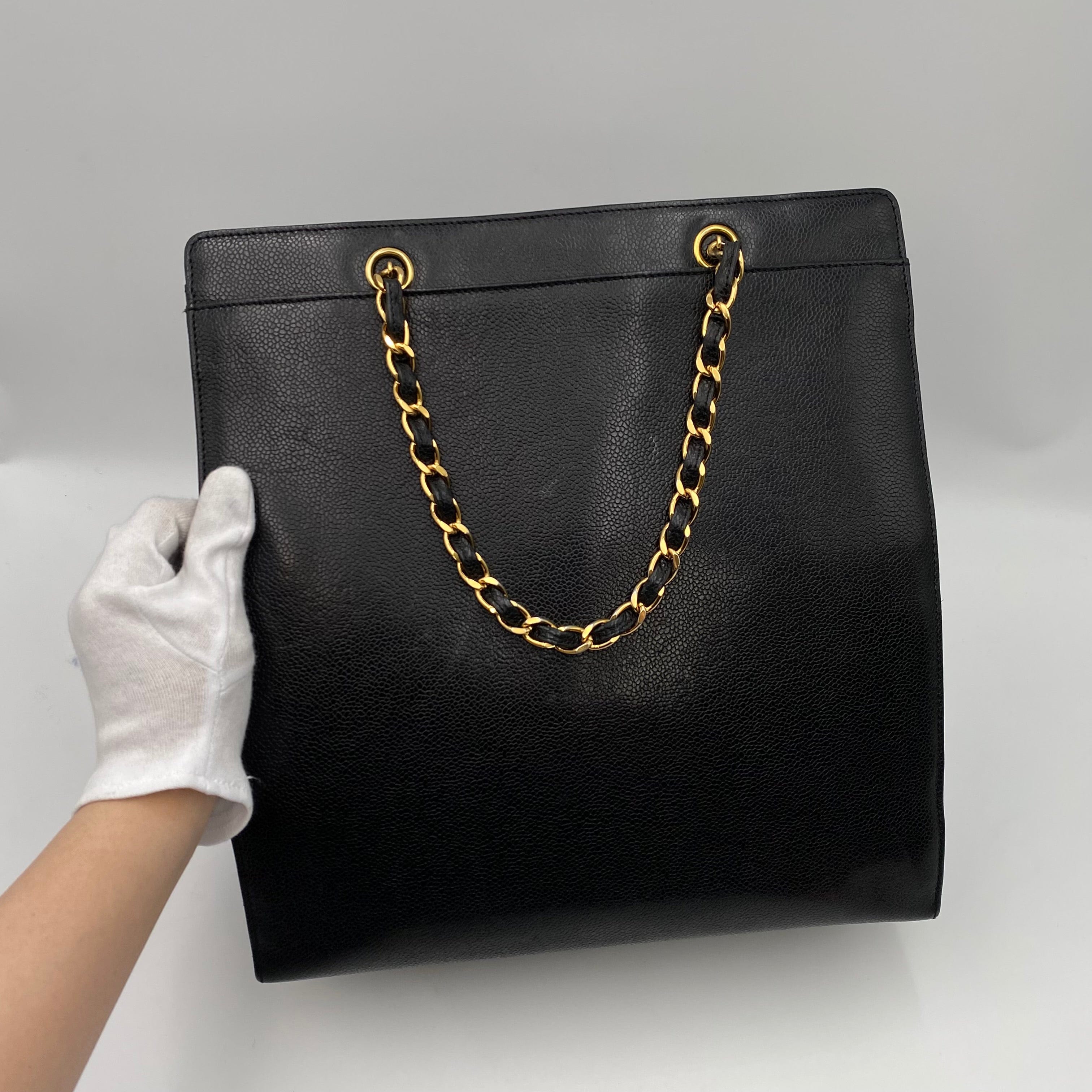 Chanel Chanel Vintage Chain Tote Black Caviar GHW #5 90223187