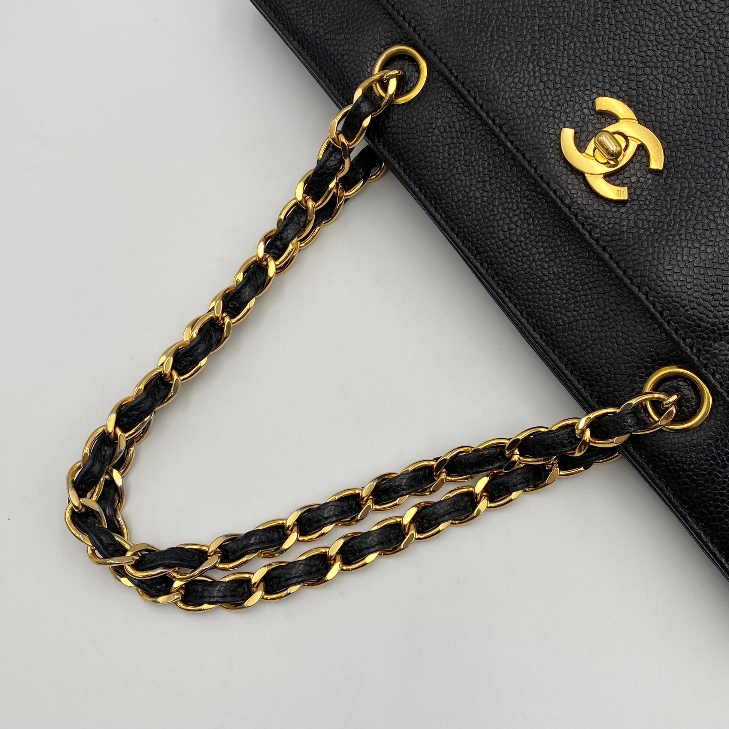 Chanel Chanel Vintage Chain Tote Black Caviar GHW #5 90223187