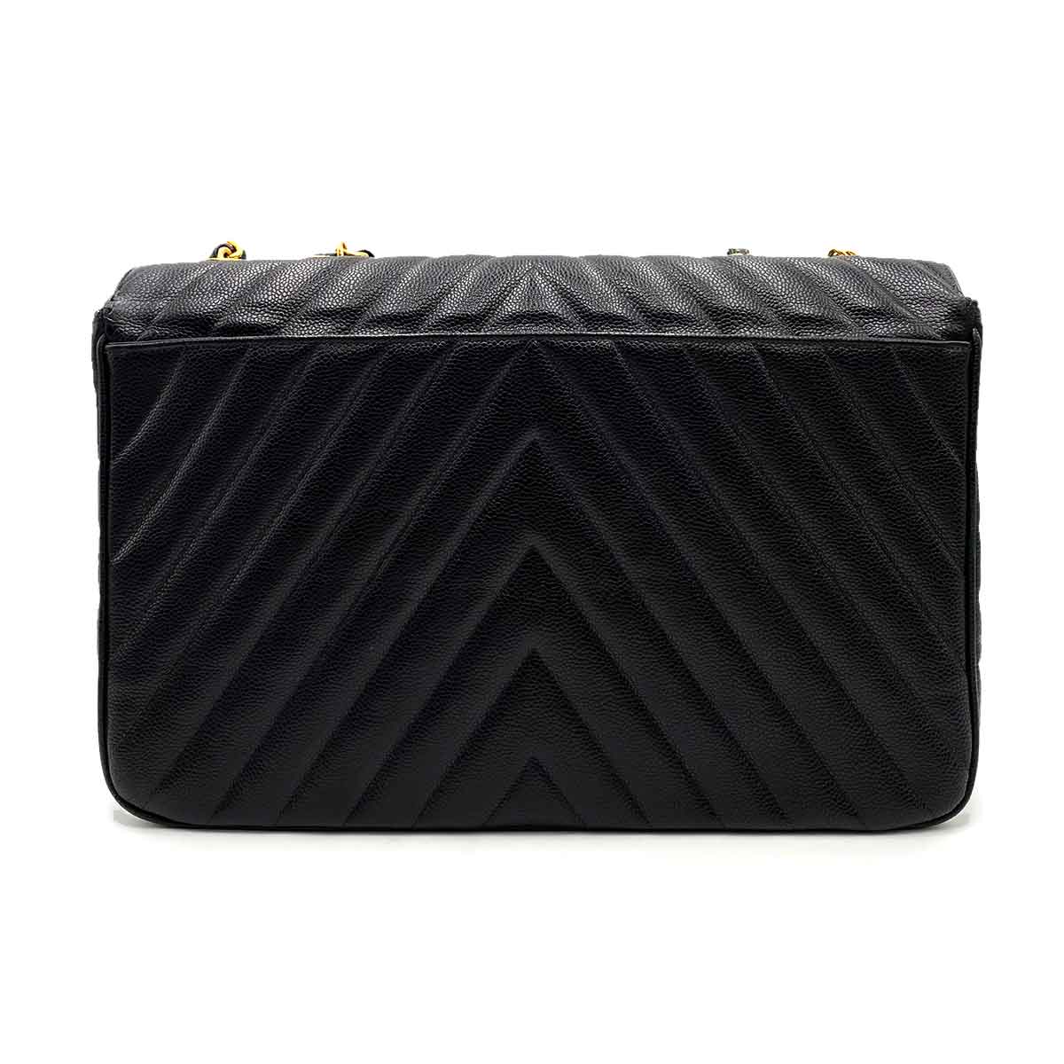 Chanel Chanel Vintage Chevron Black Caviar GHW 90226804