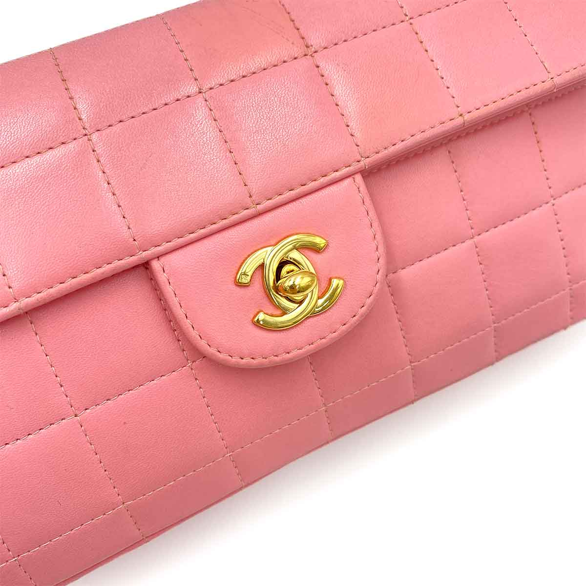 chanel Chanel Vintage Chocolate Bar Bubblegum Pink Lambskin GHW #7 90241275