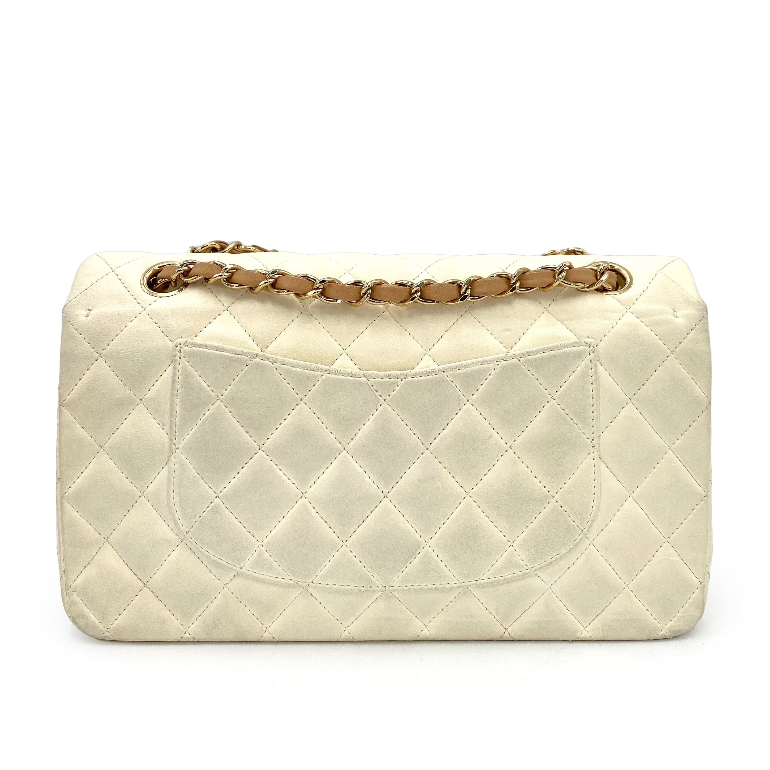 Chanel Chanel Vintage Classic Flap Medium Beige Lambskin GHW #9 90239843