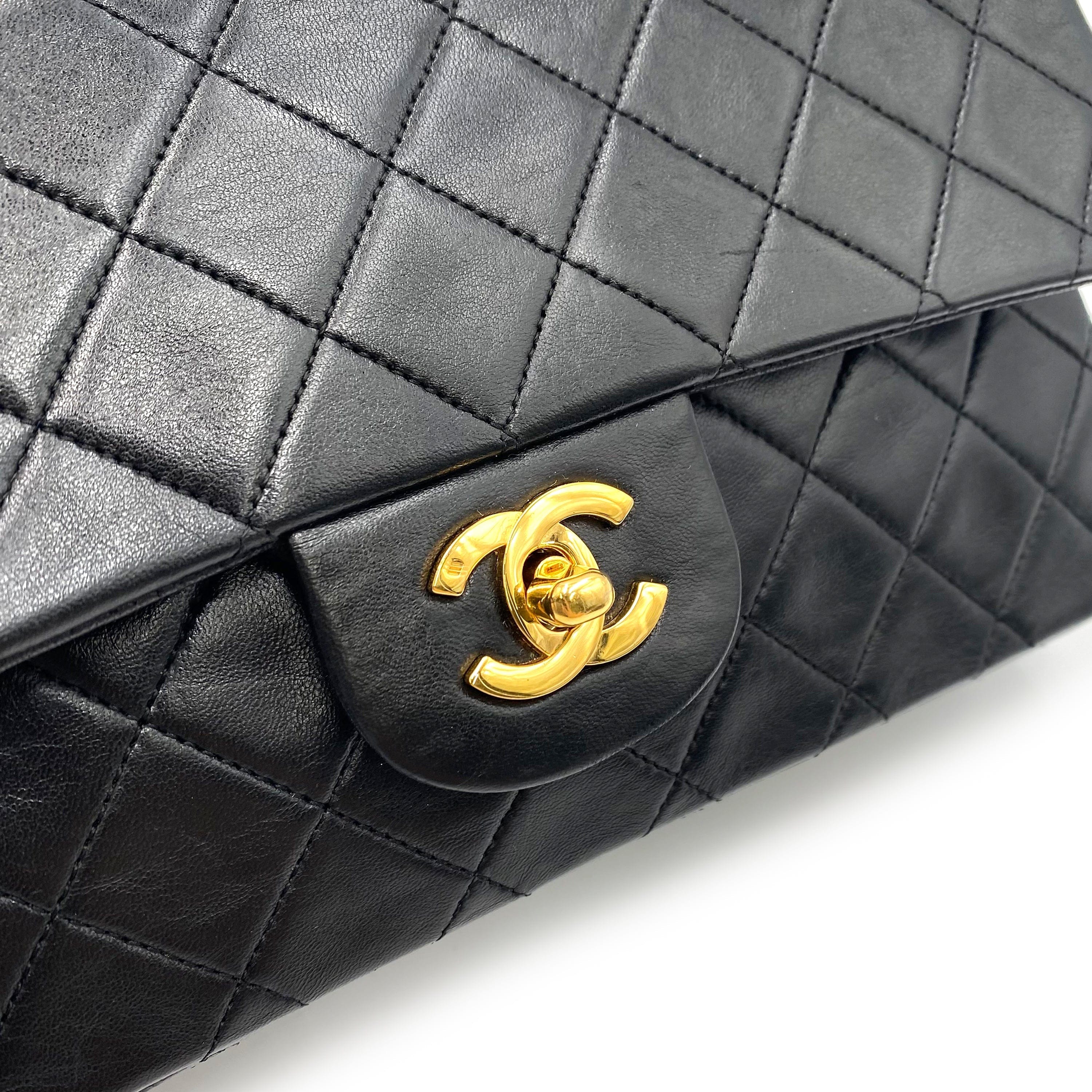 Chanel Chanel Vintage Classic Flap Medium Black Lambskin GHW #1 90235828