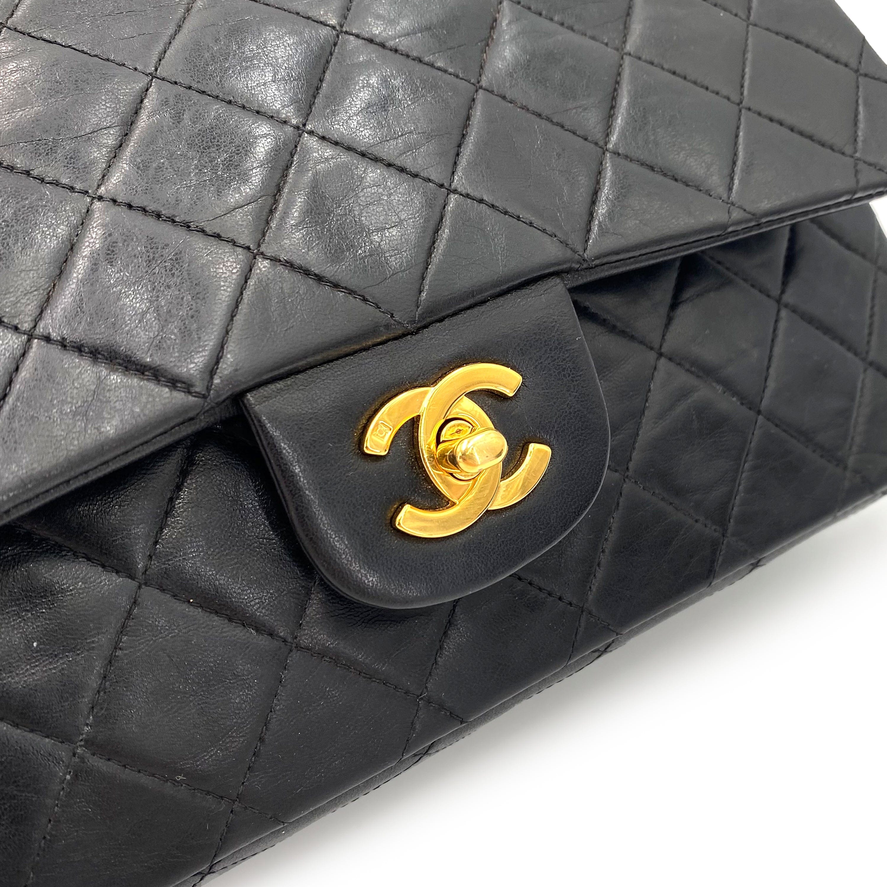 Chanel Chanel Vintage Classic Flap Medium Black Lambskin GHW #4 90240957