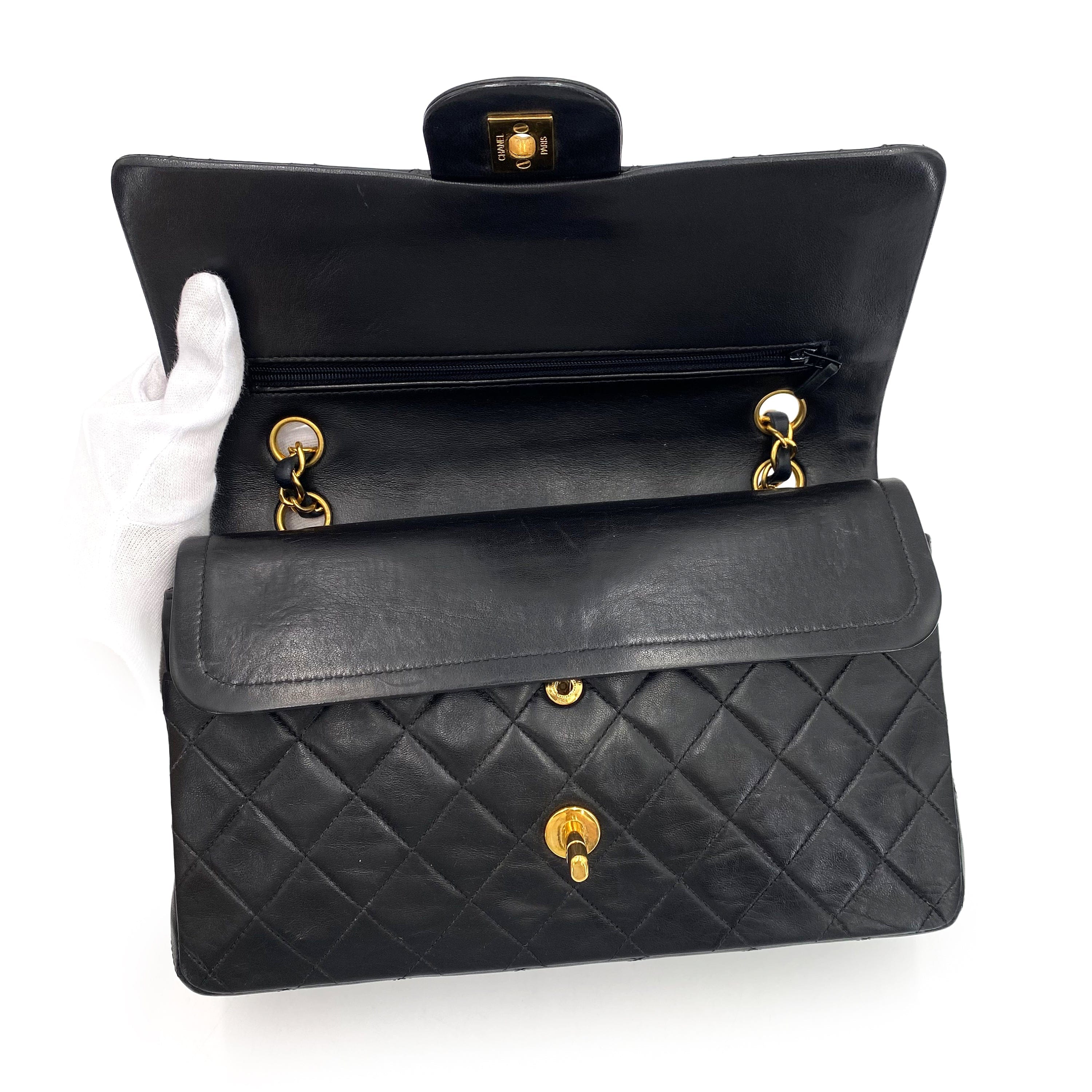 Chanel Chanel Vintage Classic Flap Medium Black Lambskin GHW #4 90240957