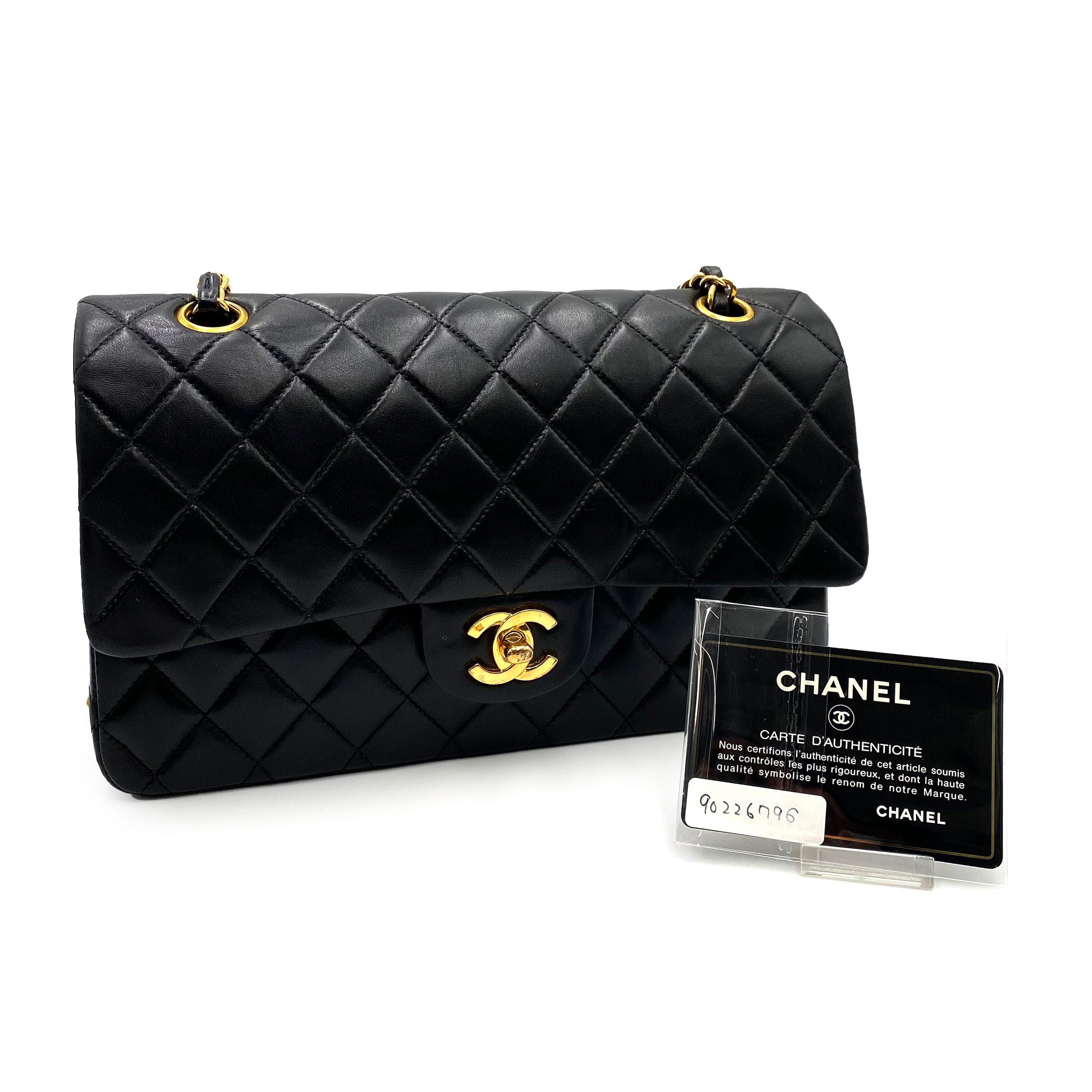 Chanel Chanel Vintage Classic Flap Medium Black Lambskin GHW #6 90226796