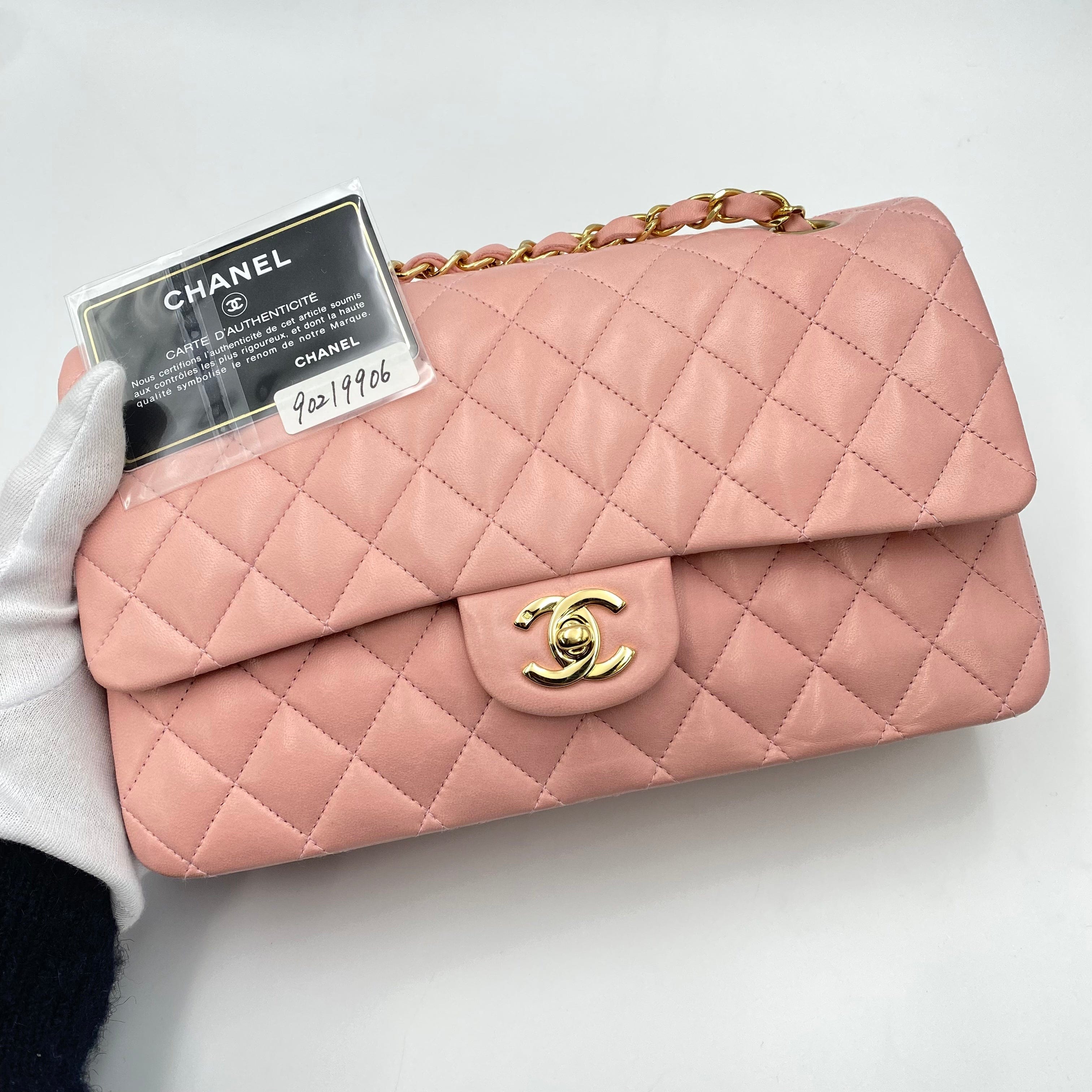 VINTAGE LOVER PURPOSE CHANEL VINTAGE CLASSIC FLAP MEDIUM CHAIN SHOULDER BAG PINK LAMB SKIN 90219906