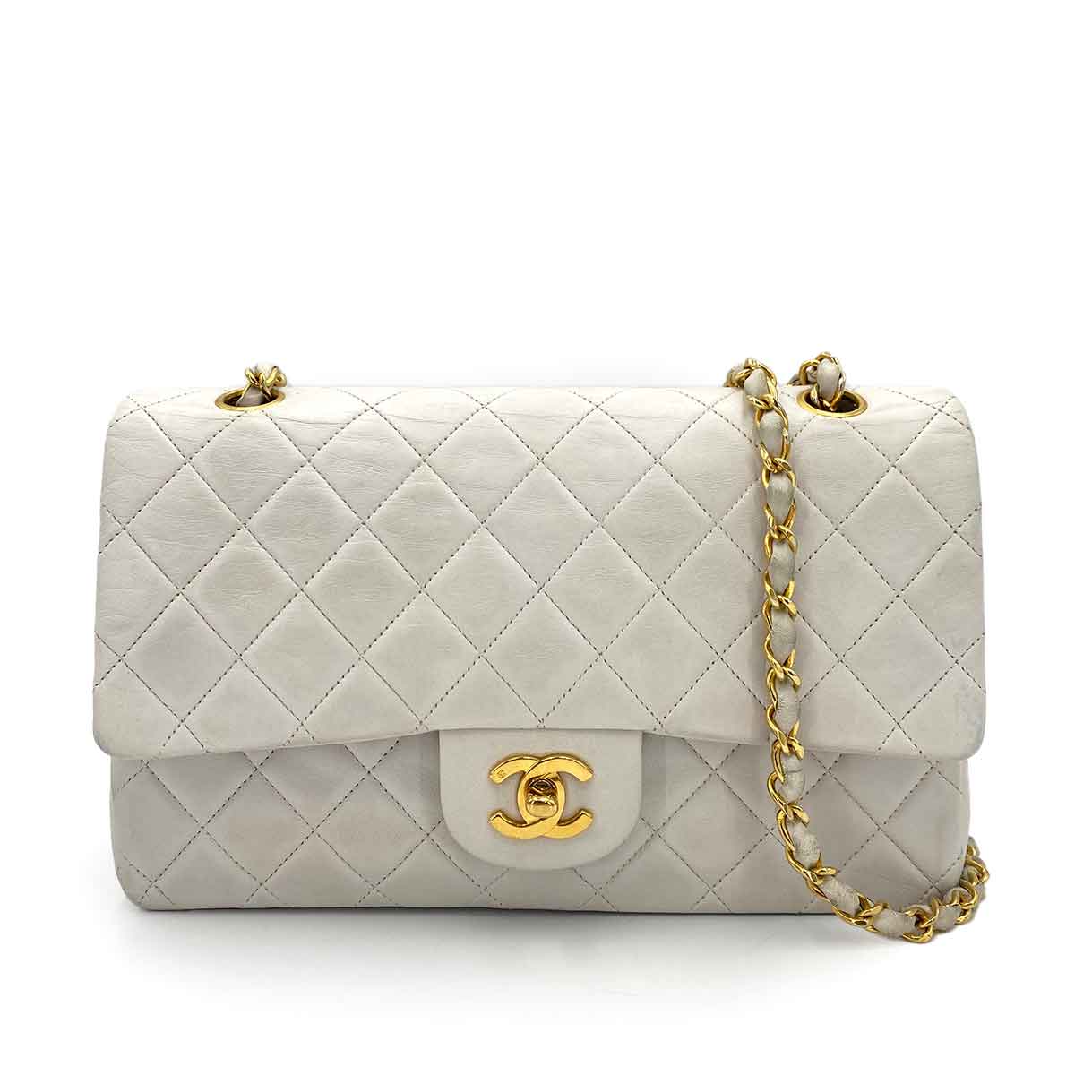 Chanel Chanel Vintage Classic Flap Medium White Lambskin GHW #1 90239100