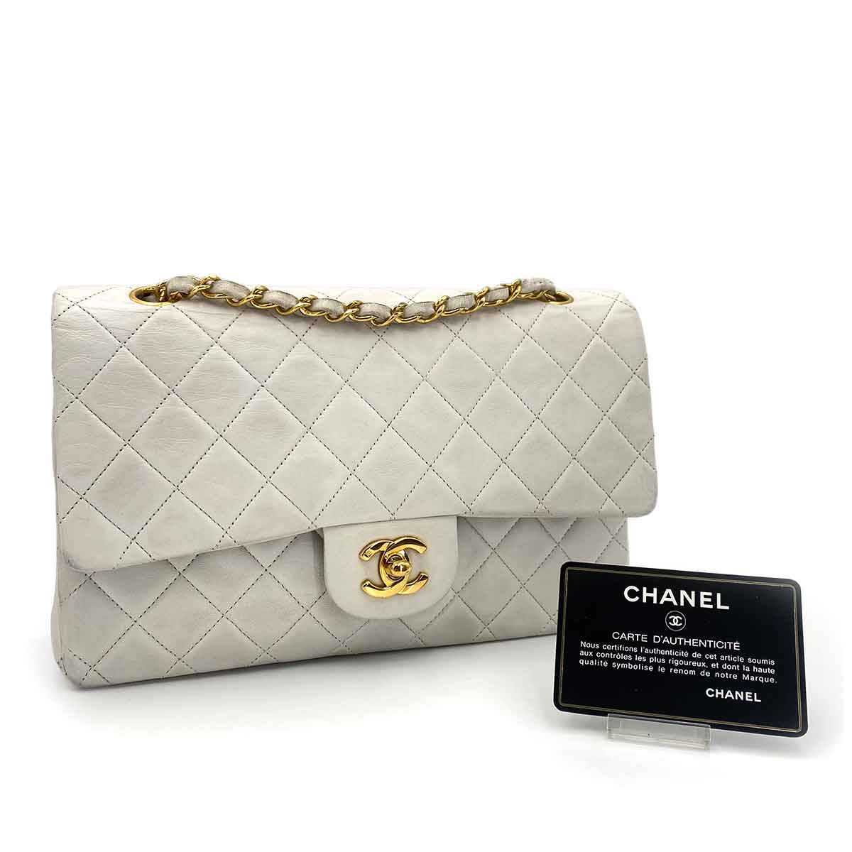 Chanel Chanel Vintage Classic Flap Medium White Lambskin GHW #1 90239100