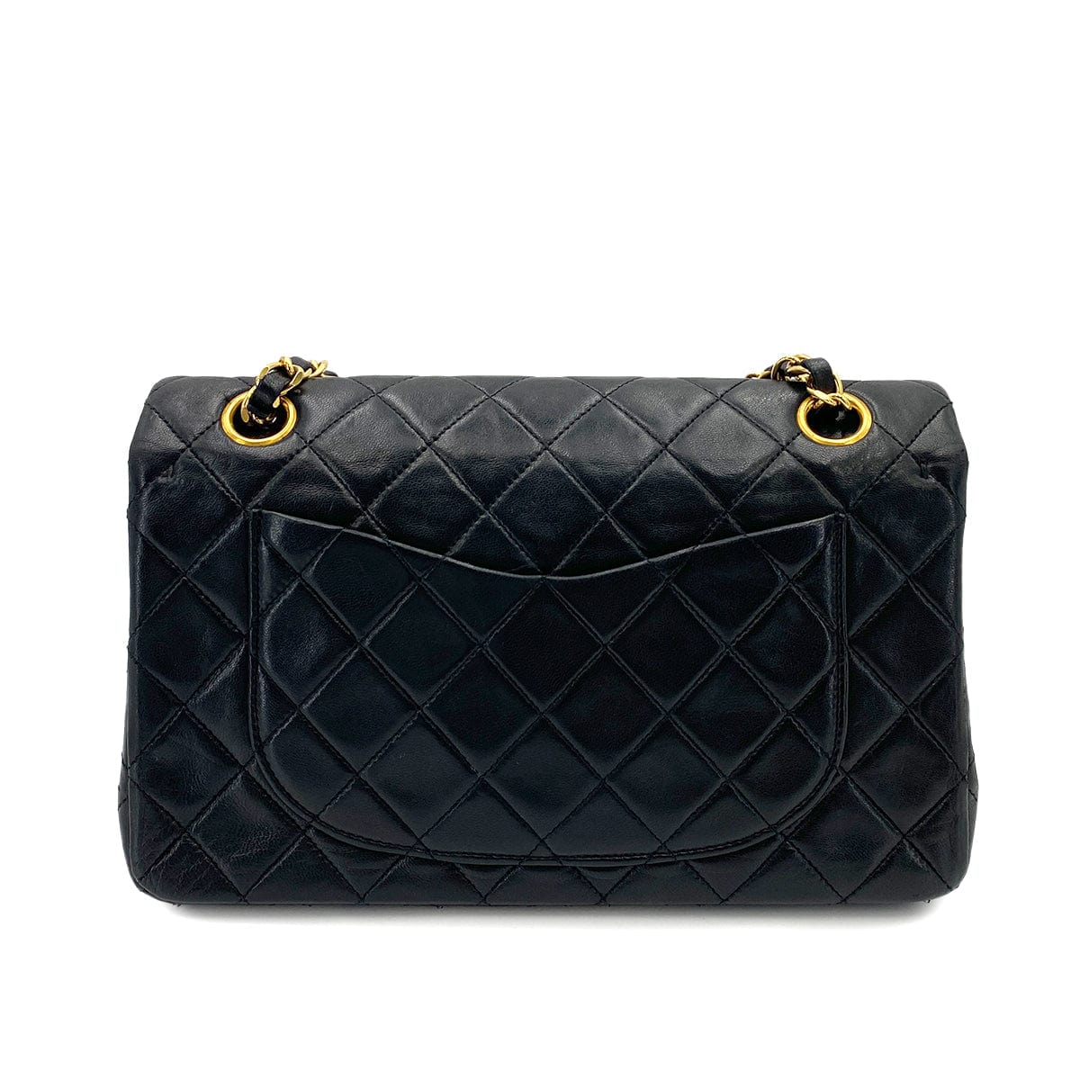 CHANEL CHANEL VINTAGE CLASSIC FLAP SMALL CHAIN SHOULDER BAG BLACK LAMB SKIN 90243555