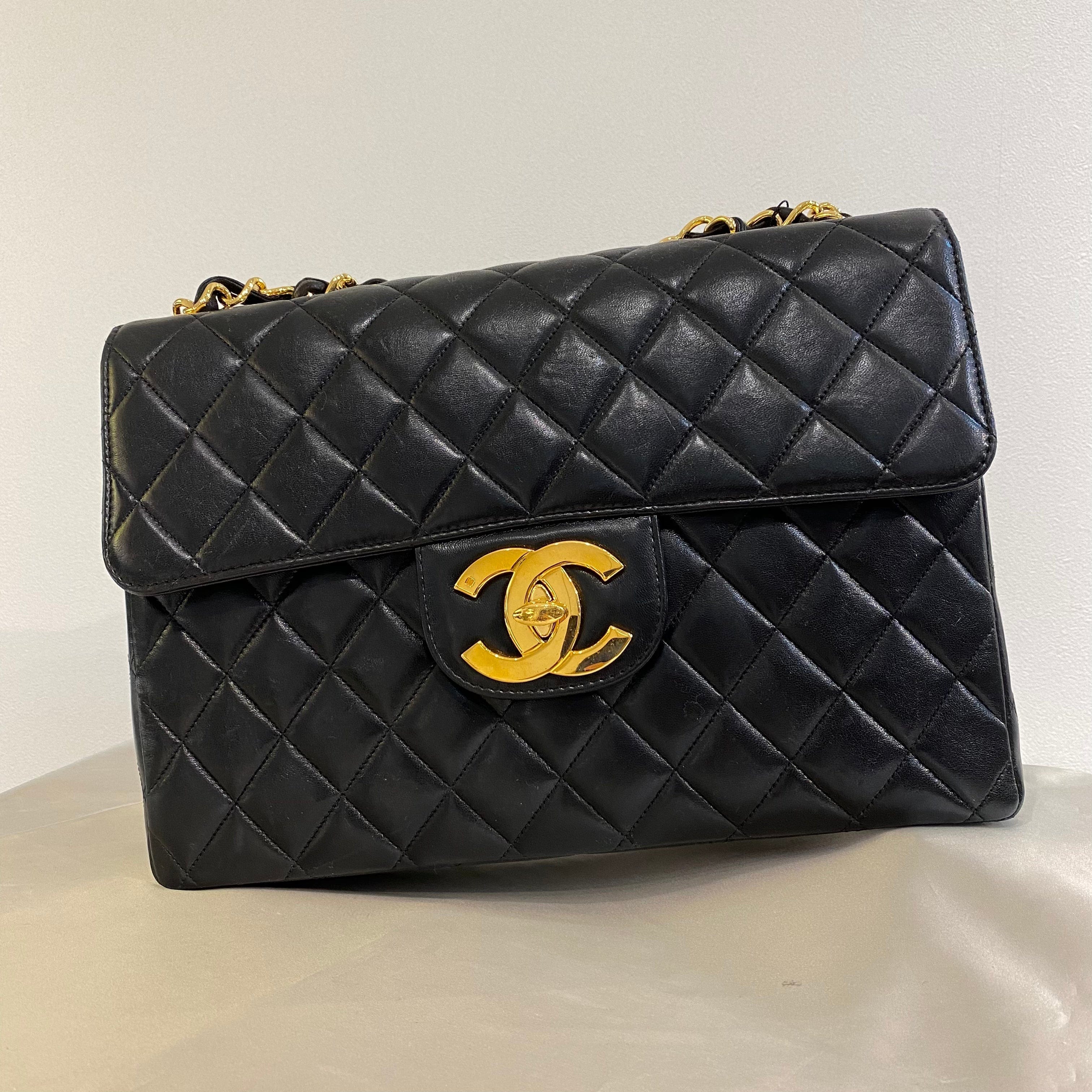 Chanel Chanel Vintage Classic Flap XL CC Black Lambskin GHW #5 90199863