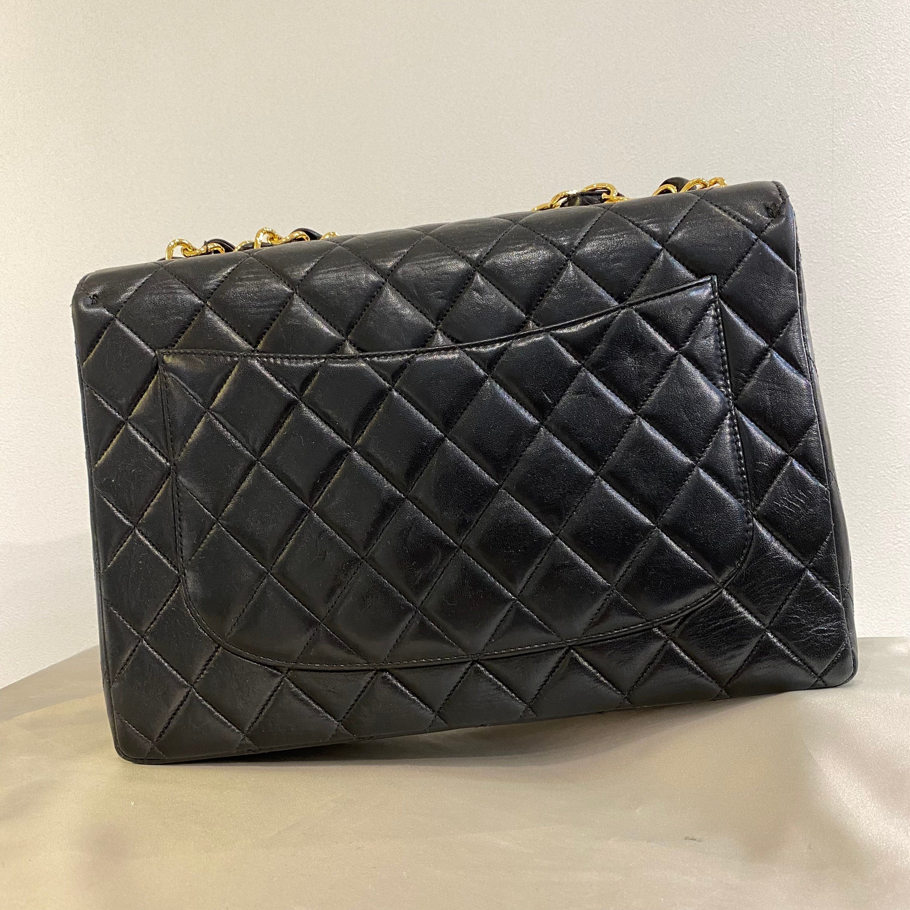 Chanel Chanel Vintage Classic Flap XL CC Black Lambskin GHW #5 90199863