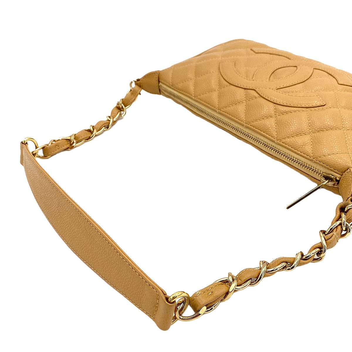 chanel CHANEL VINTAGE COCOMARK MATELASSE CHAIN SHOULDER BAG BEIGE CAVIR SKIN 90247085