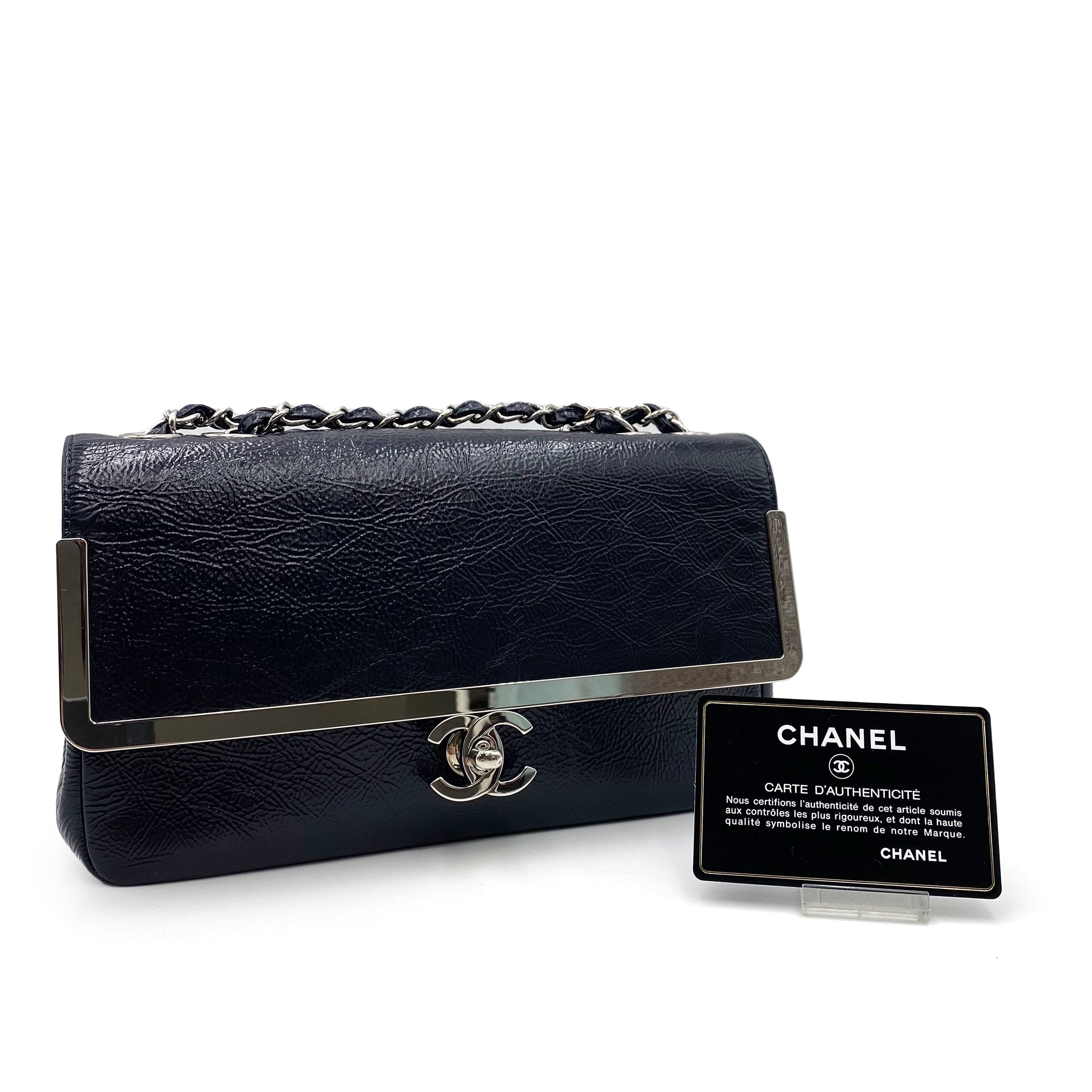 Chanel Chanel Vintage Cocomark Navy Calfskin Metal Trim SHW #11 90238794