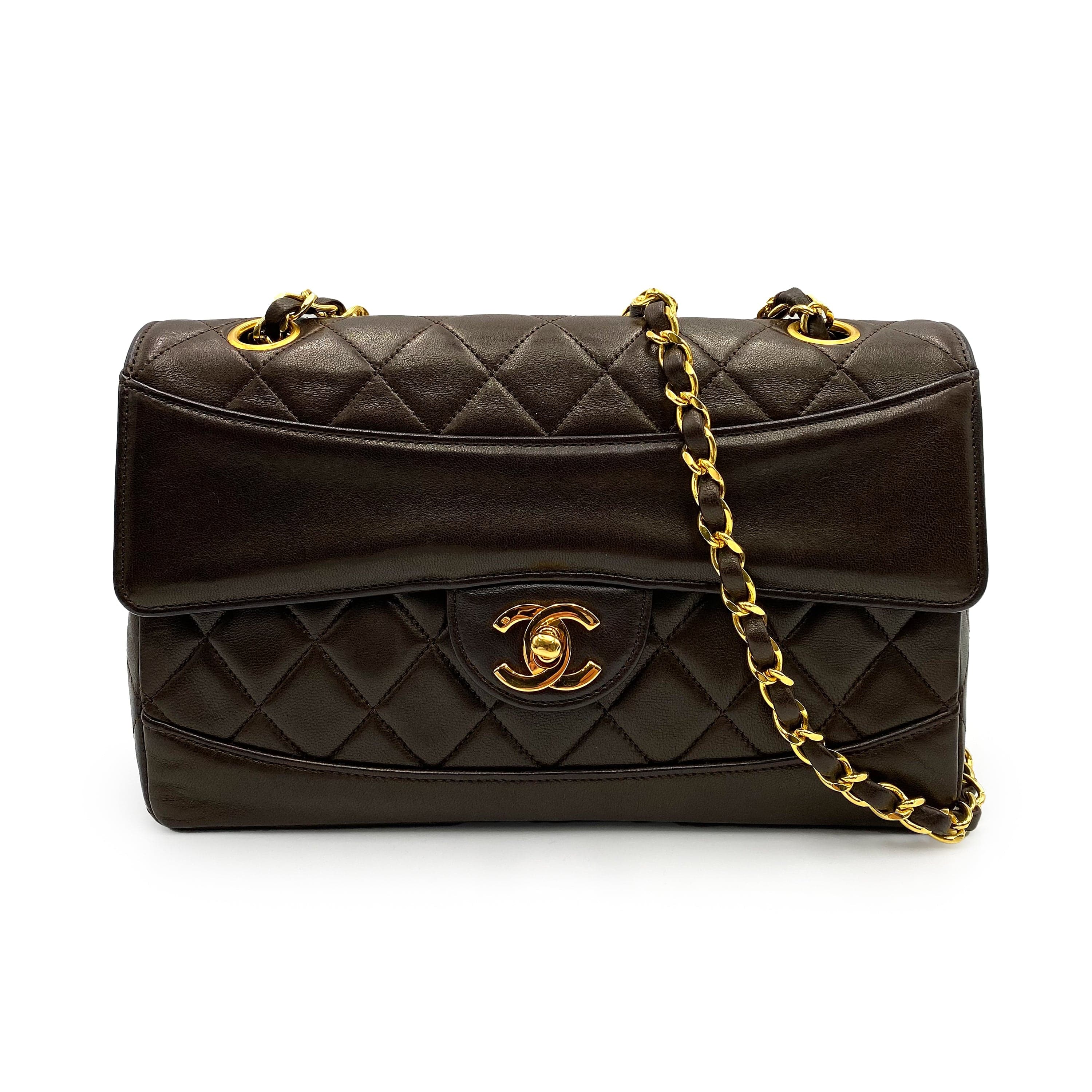 Chanel Chanel Vintage Curve Flap Bicolour Brown / Camel Lambskin GHW #1 90223314