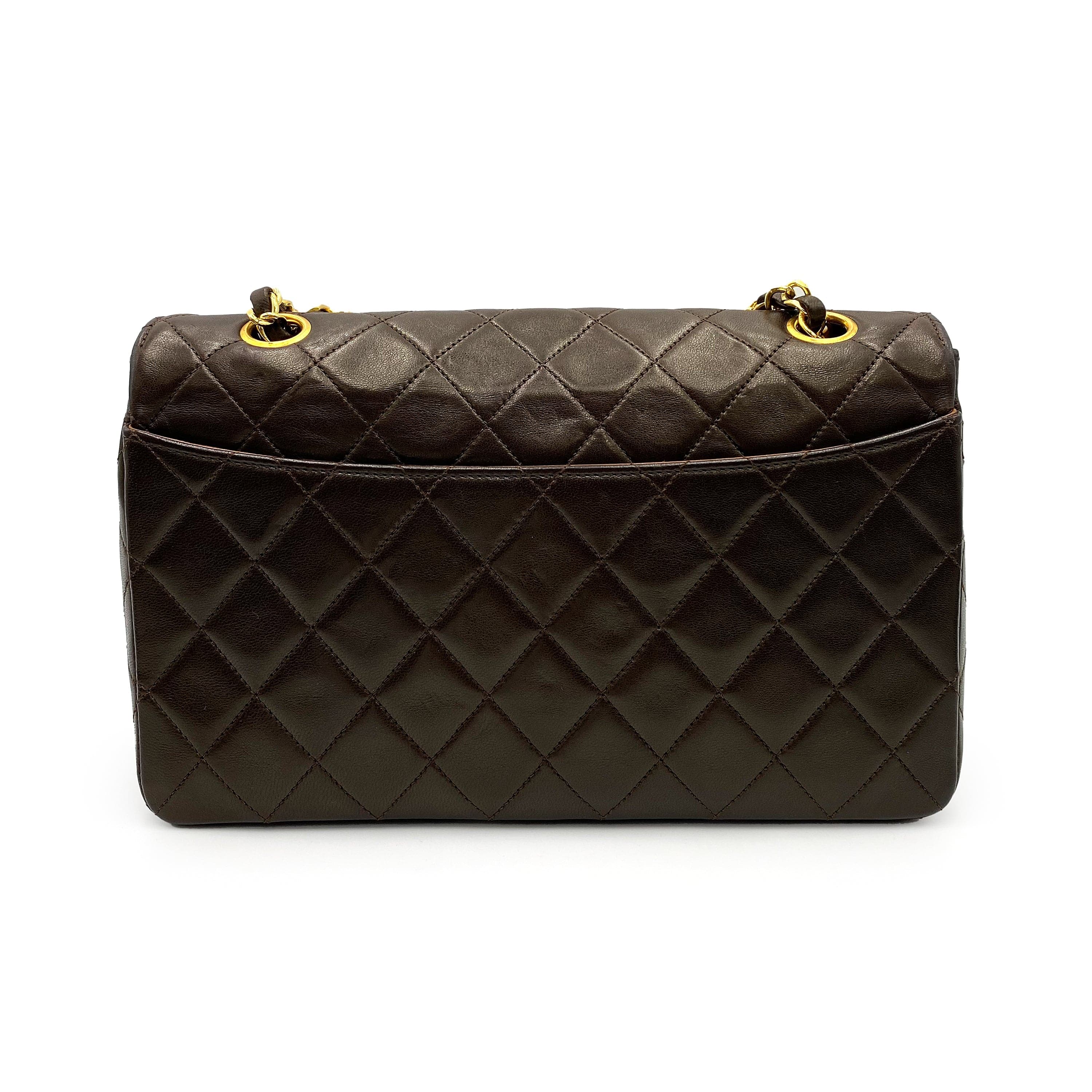 Chanel Chanel Vintage Curve Flap Bicolour Brown / Camel Lambskin GHW #1 90223314